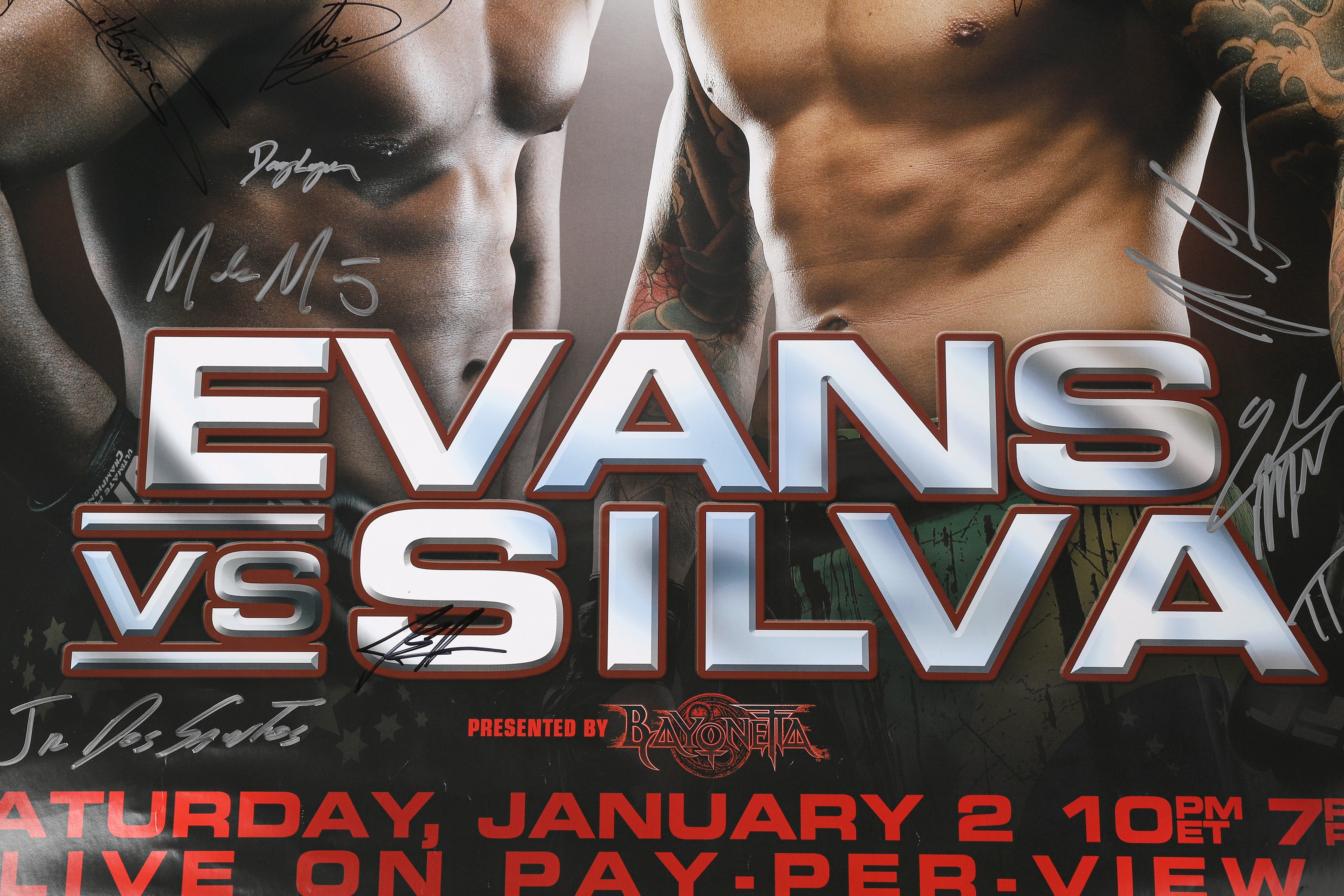 UFC 108: Evans vs Silva Autographed Event Poster