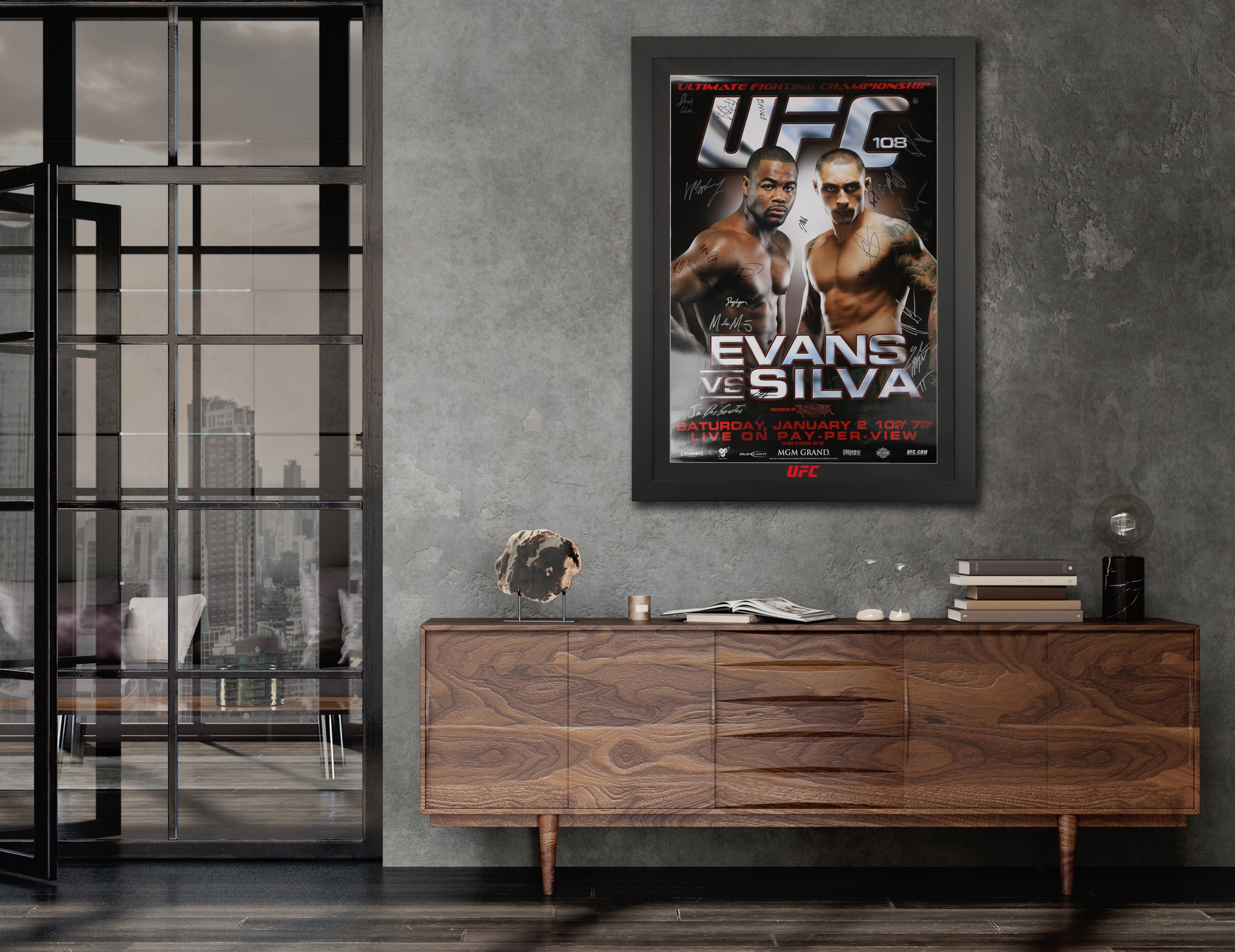 UFC 108: Evans vs Silva Autographed Event Poster
