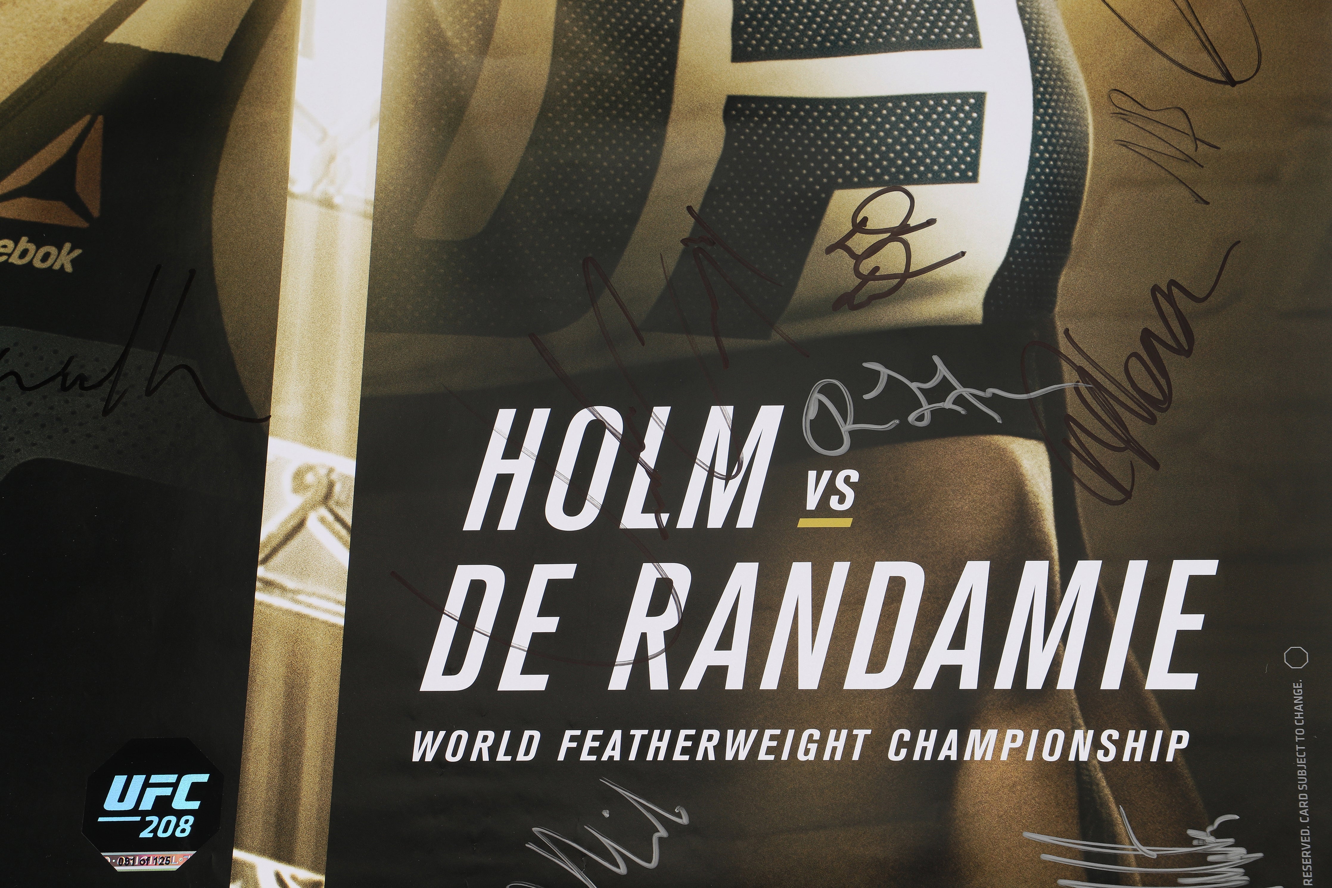 UFC 208: Holm vs de Randamie Autographed Poster