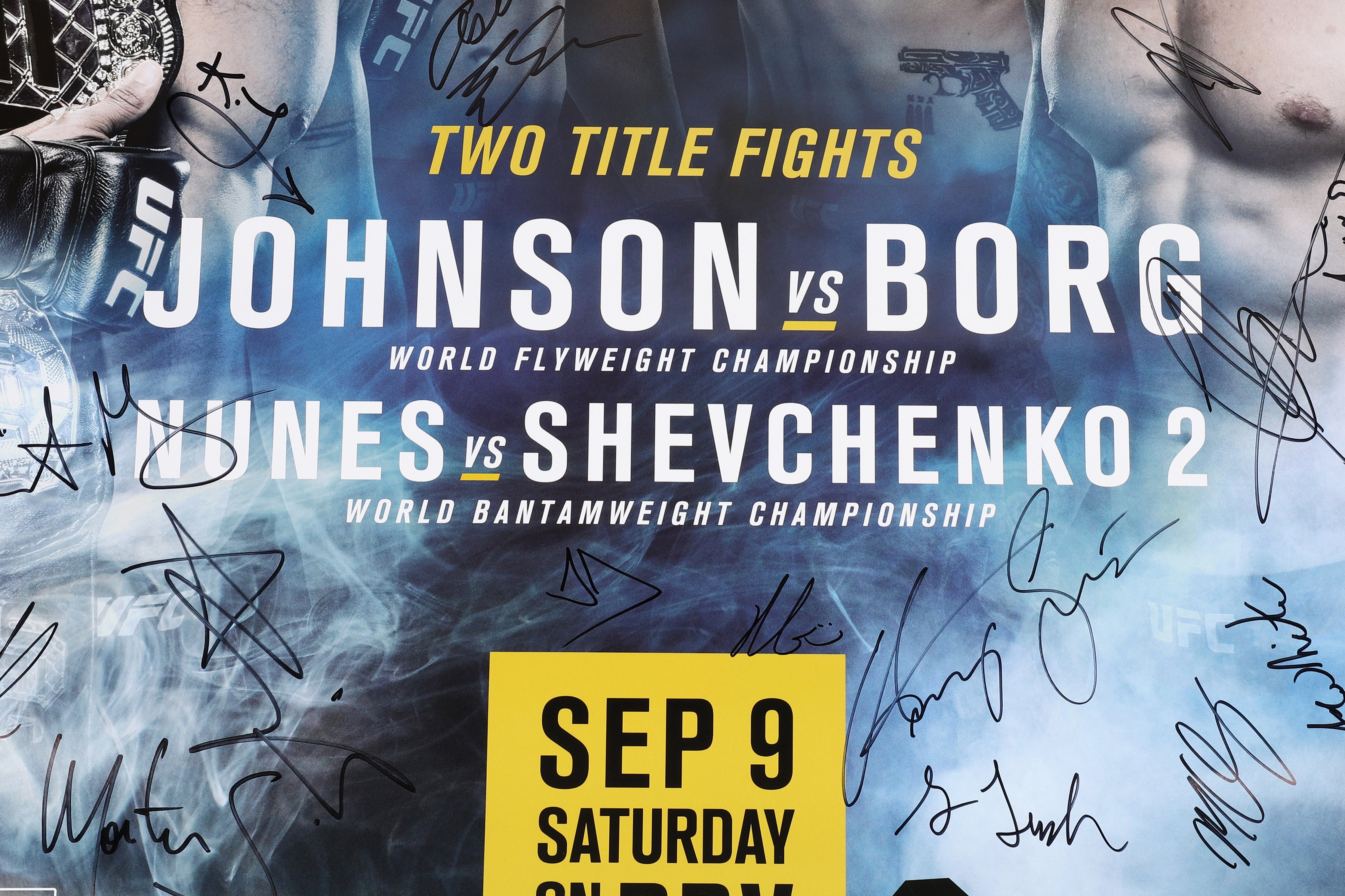 UFC 215: Johnson vs Borg & Nunes vs Shevchenko 2 Autographed Event Poster