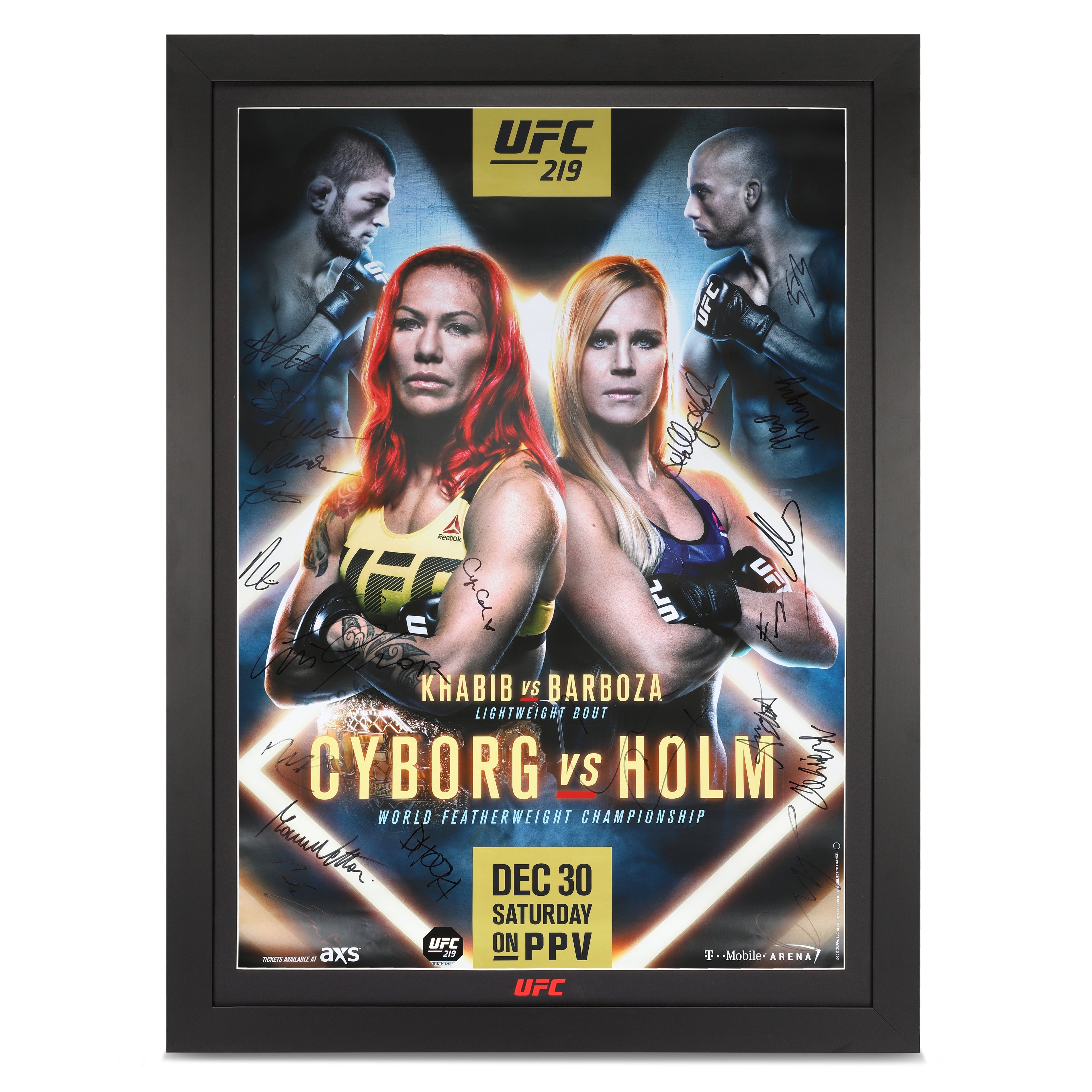 UFC 219: Cyborg vs Holm Autographed Event Poster