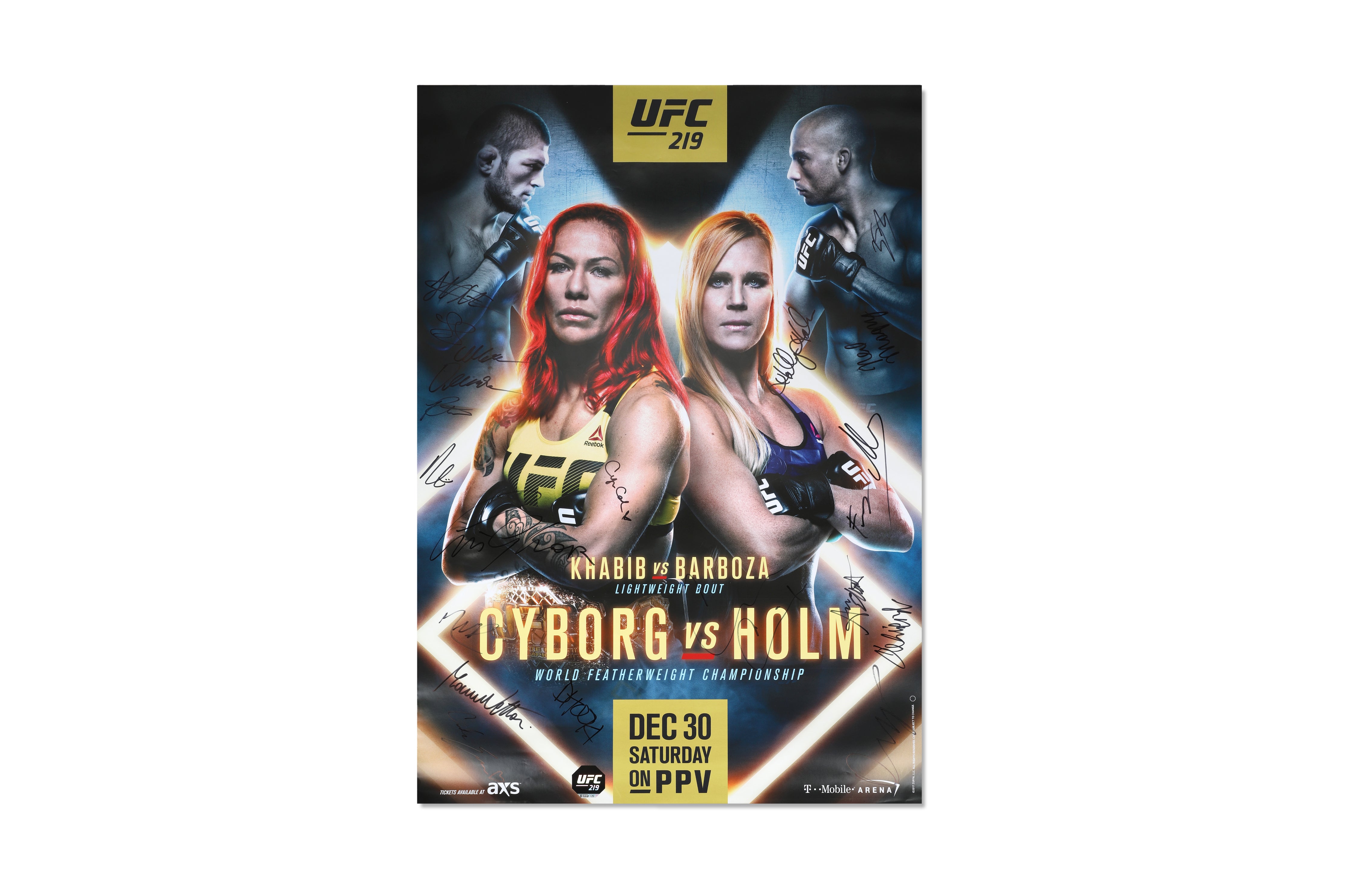 UFC 219: Cyborg vs Holm Autographed Event Poster