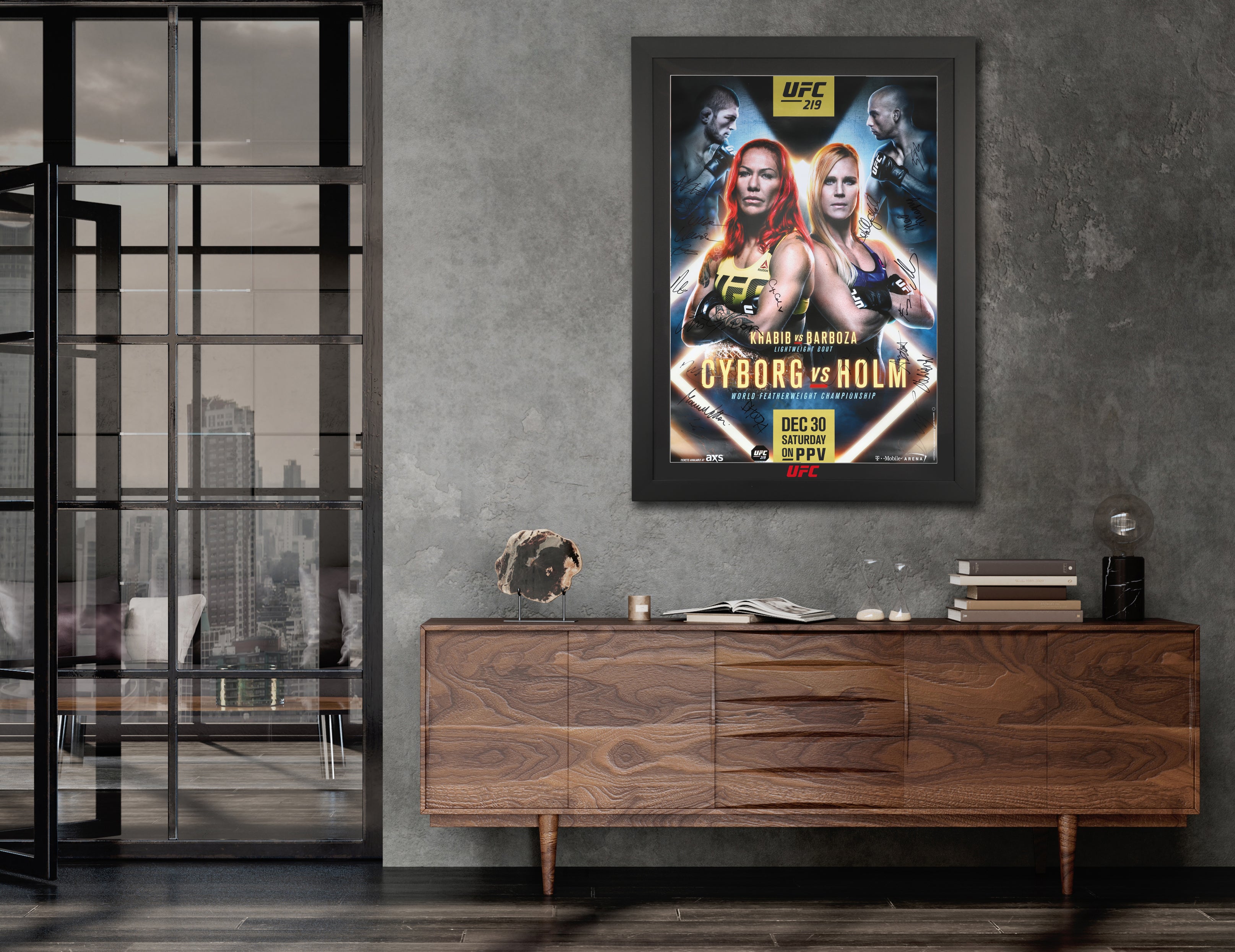 UFC 219: Cyborg vs Holm Autographed Event Poster