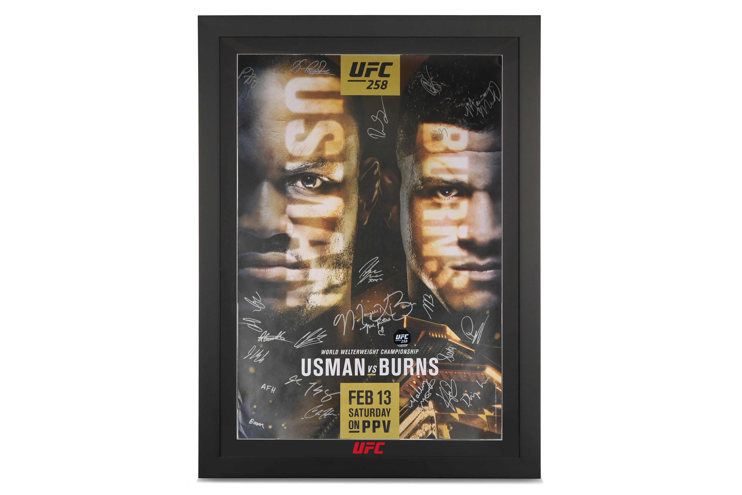 UFC 258: Usman vs Burns Autographed Event Poster