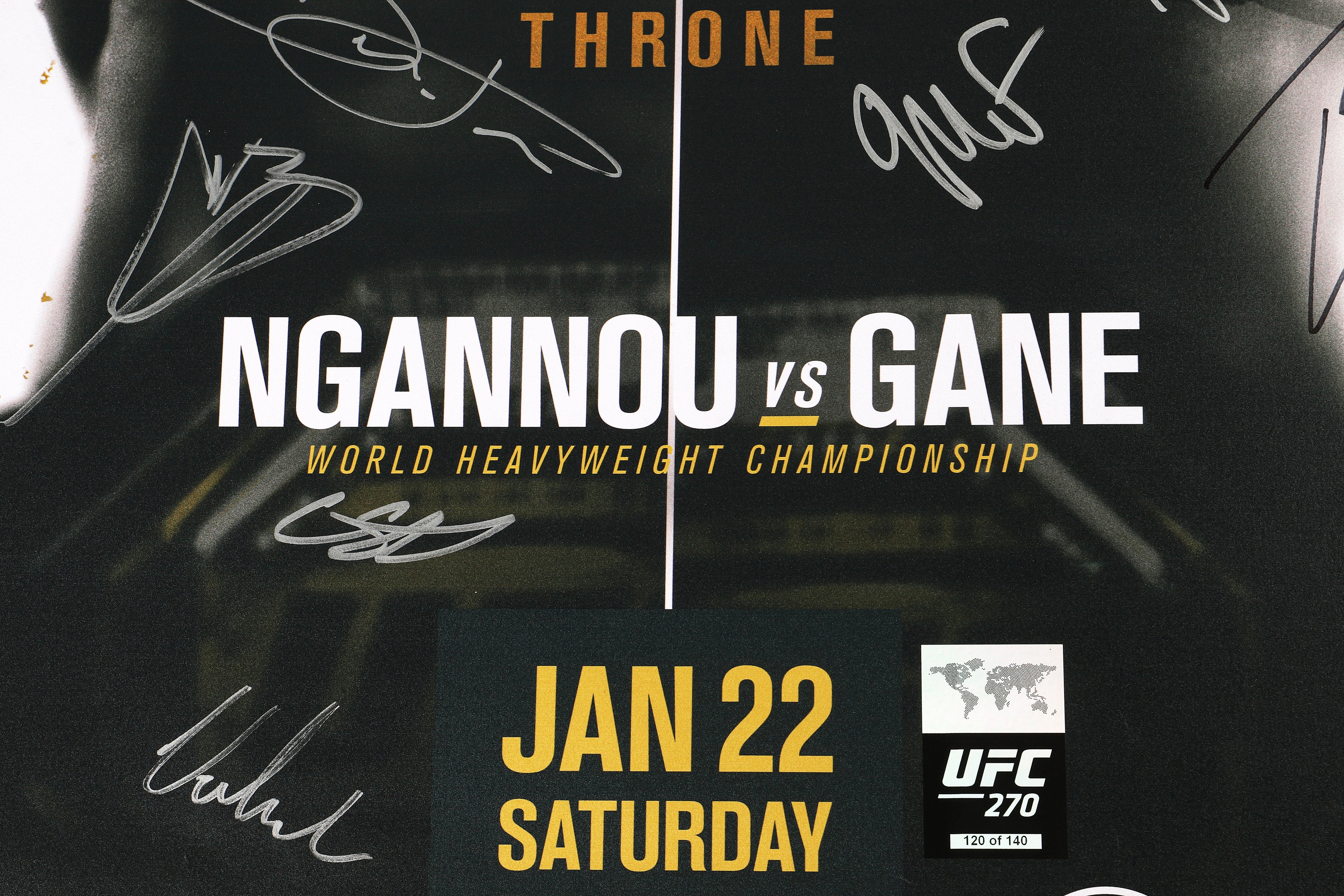 Francis Ngannou vs Ciryl Gane signed poster