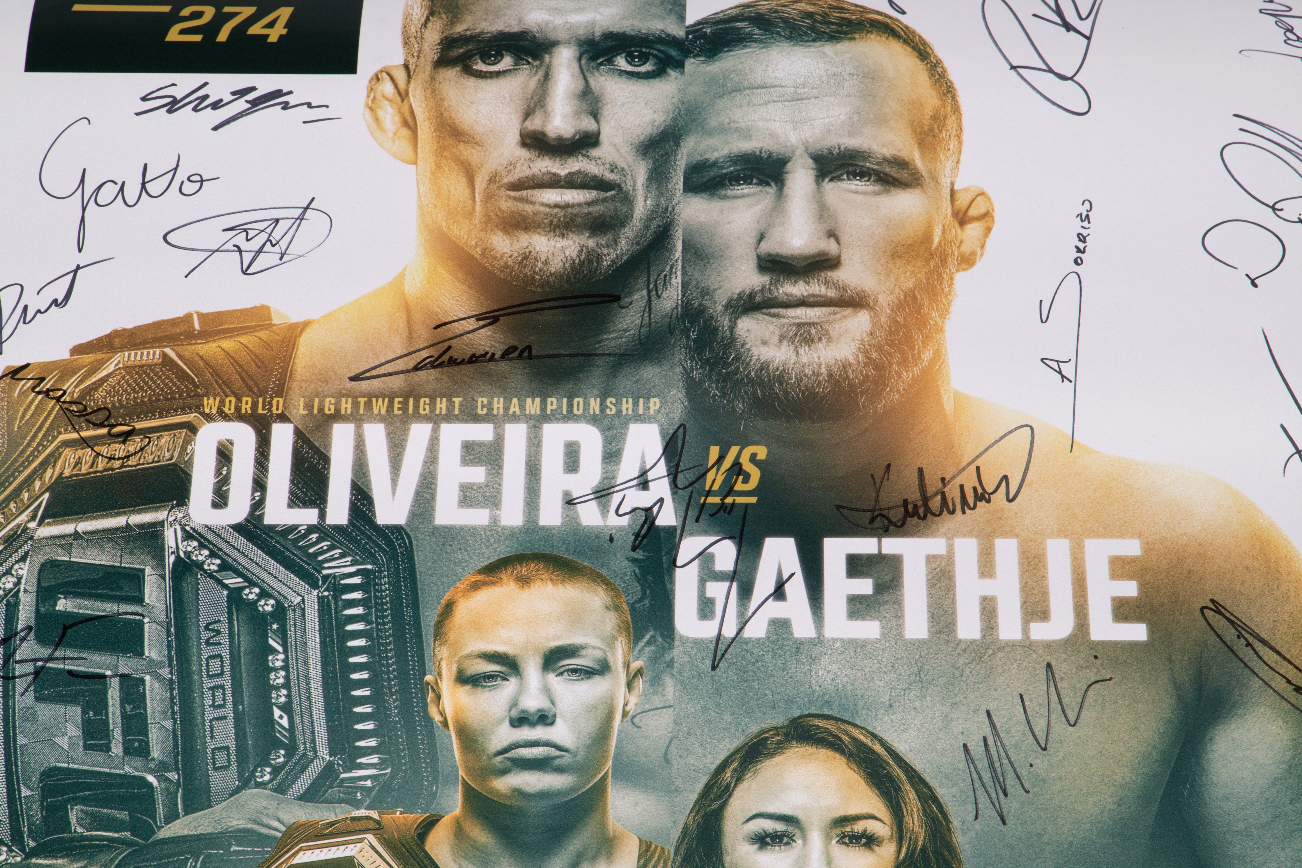 Official authenticated Oliveira vs Gaethje  poster