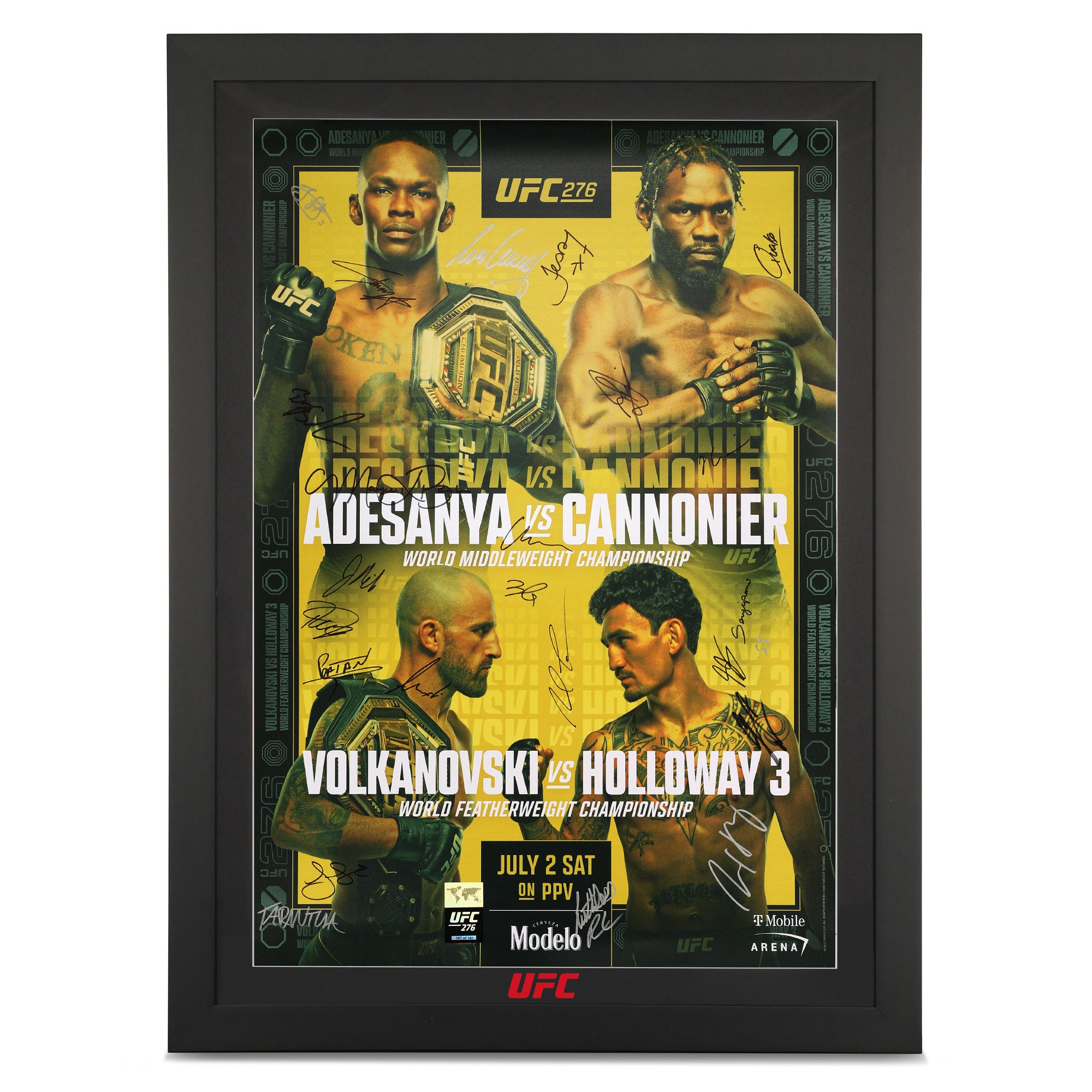 Israel Adesanya vs Jared Cannonier signed poster