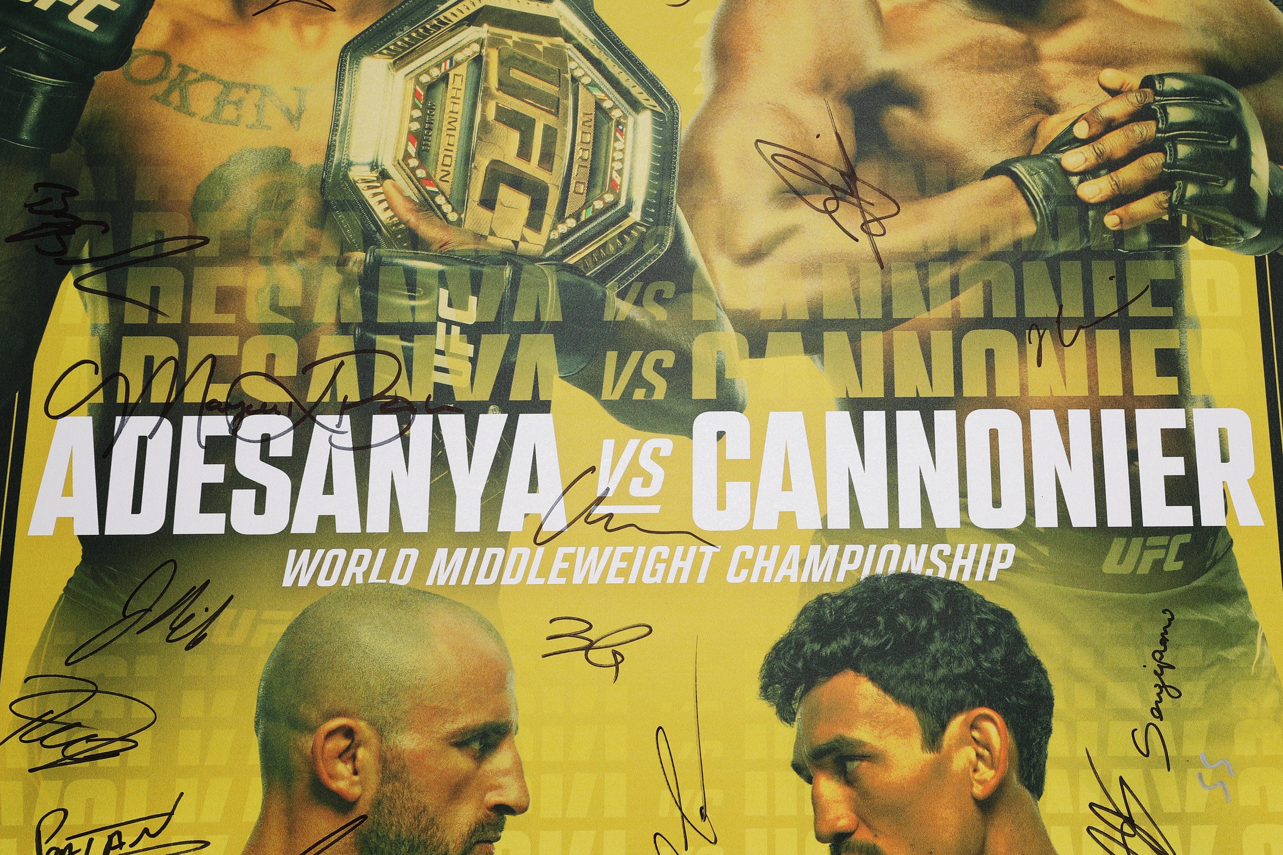 Adesanya vs Cannonier signed poster