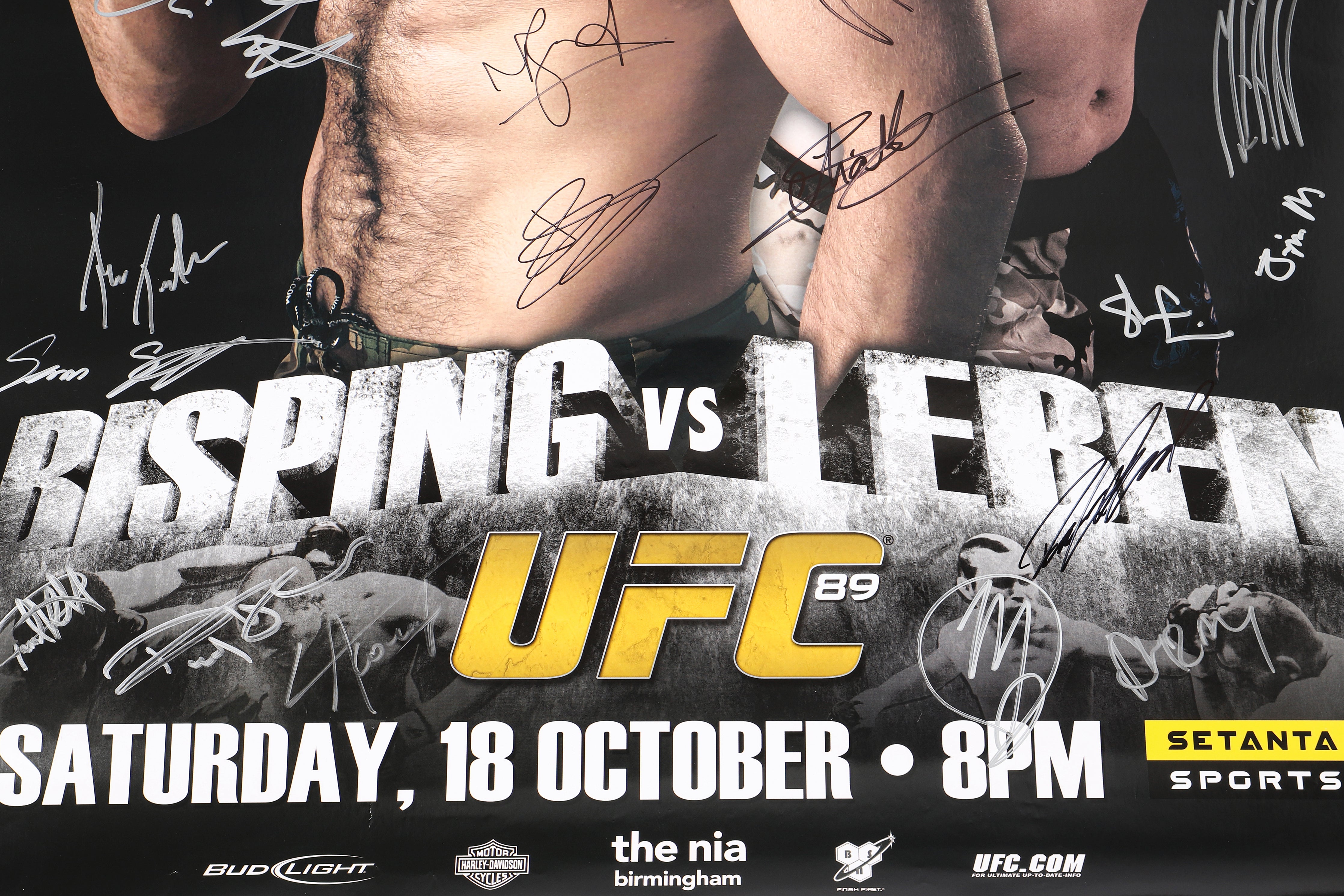 UFC 89: Bisping vs Leben Autographed Event Poster