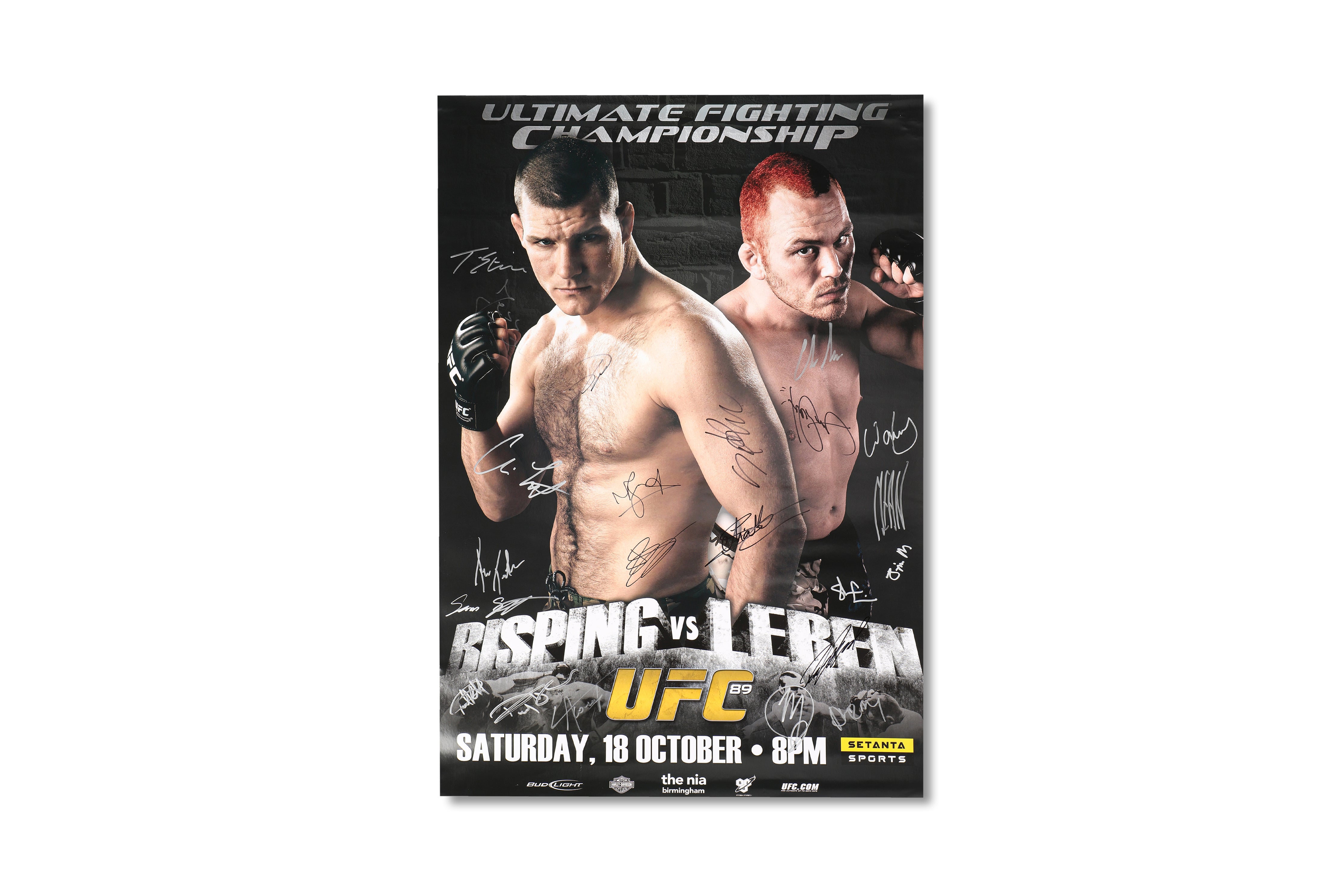 UFC 89: Bisping vs Leben Autographed Event Poster