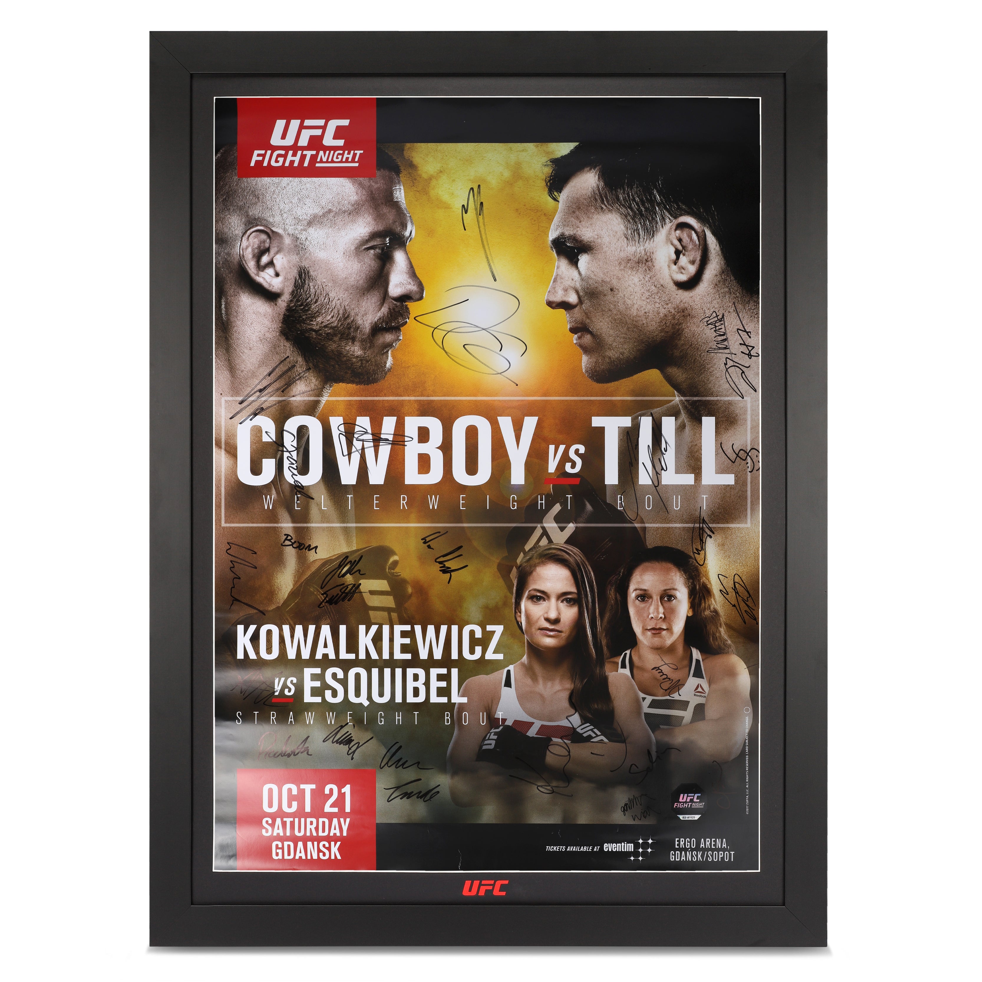 UFC Fight Night: Cowboy vs Till Autographed Event Poster