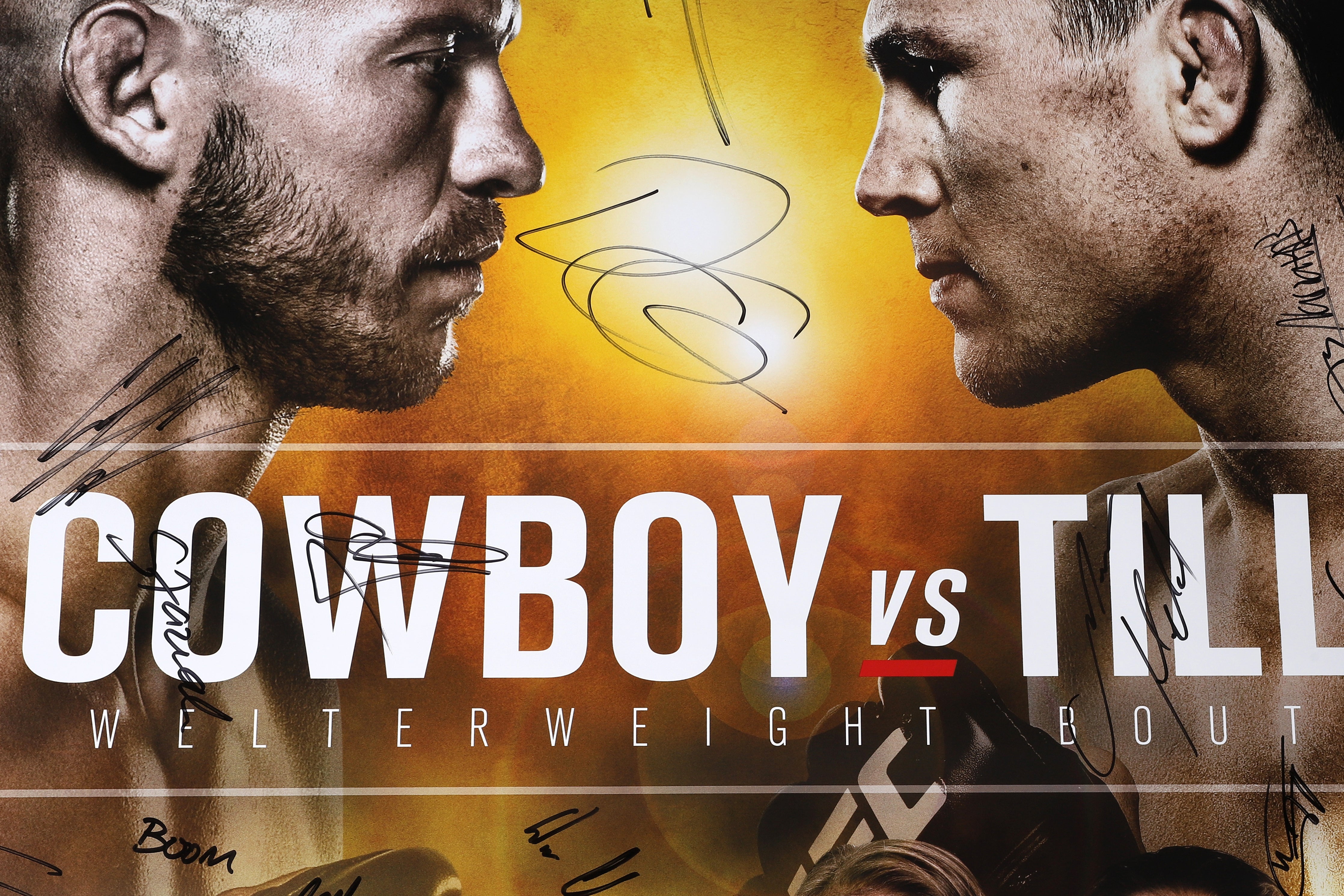 UFC Fight Night: Cowboy vs Till Autographed Event Poster