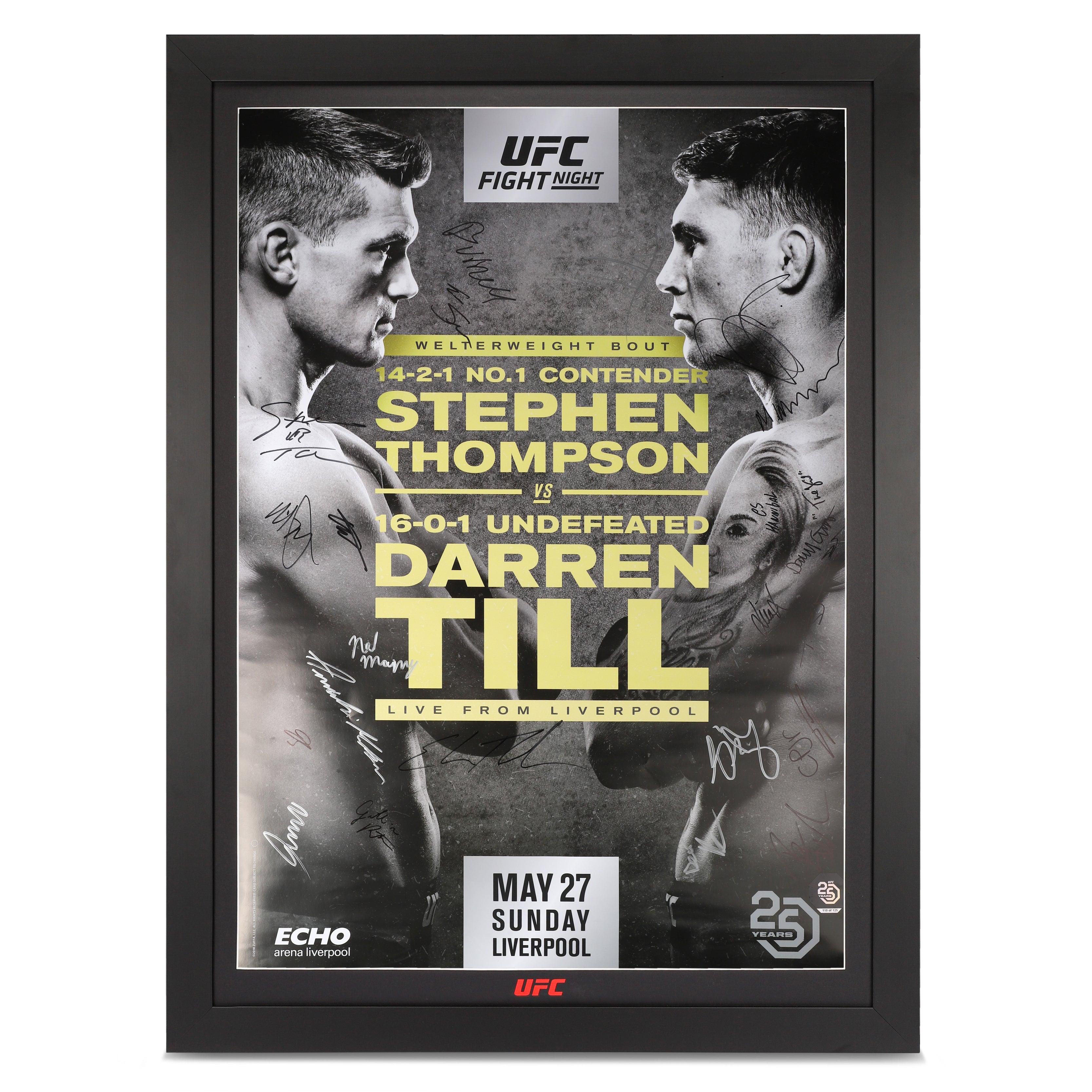 UFC Fight Night: Thompson vs Till Autographed Event Poster