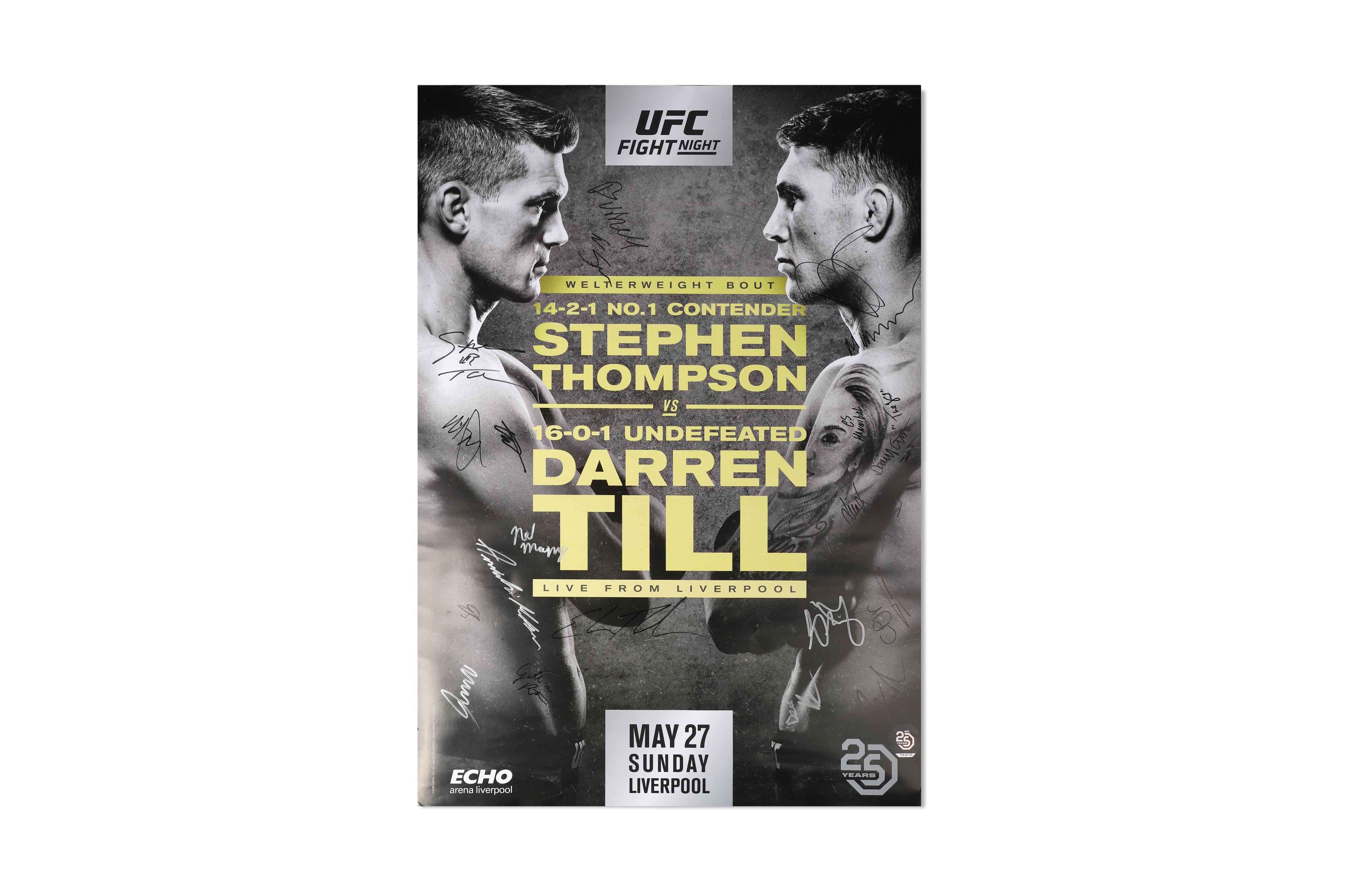 UFC Fight Night: Thompson vs Till Autographed Event Poster