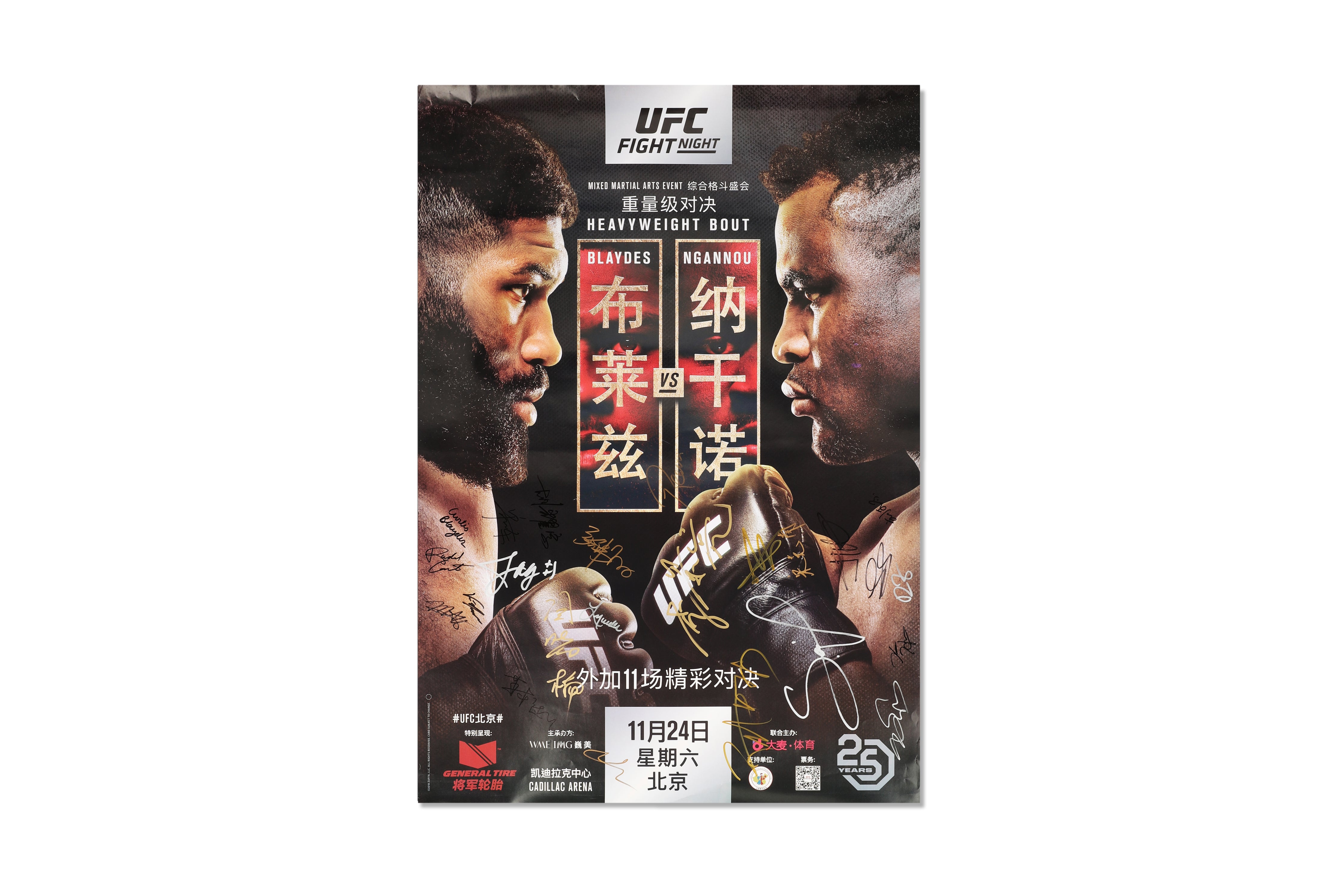 UFC Fight Night: Blaydes vs Ngannou 2 (FN 141) Autographed Event Poster