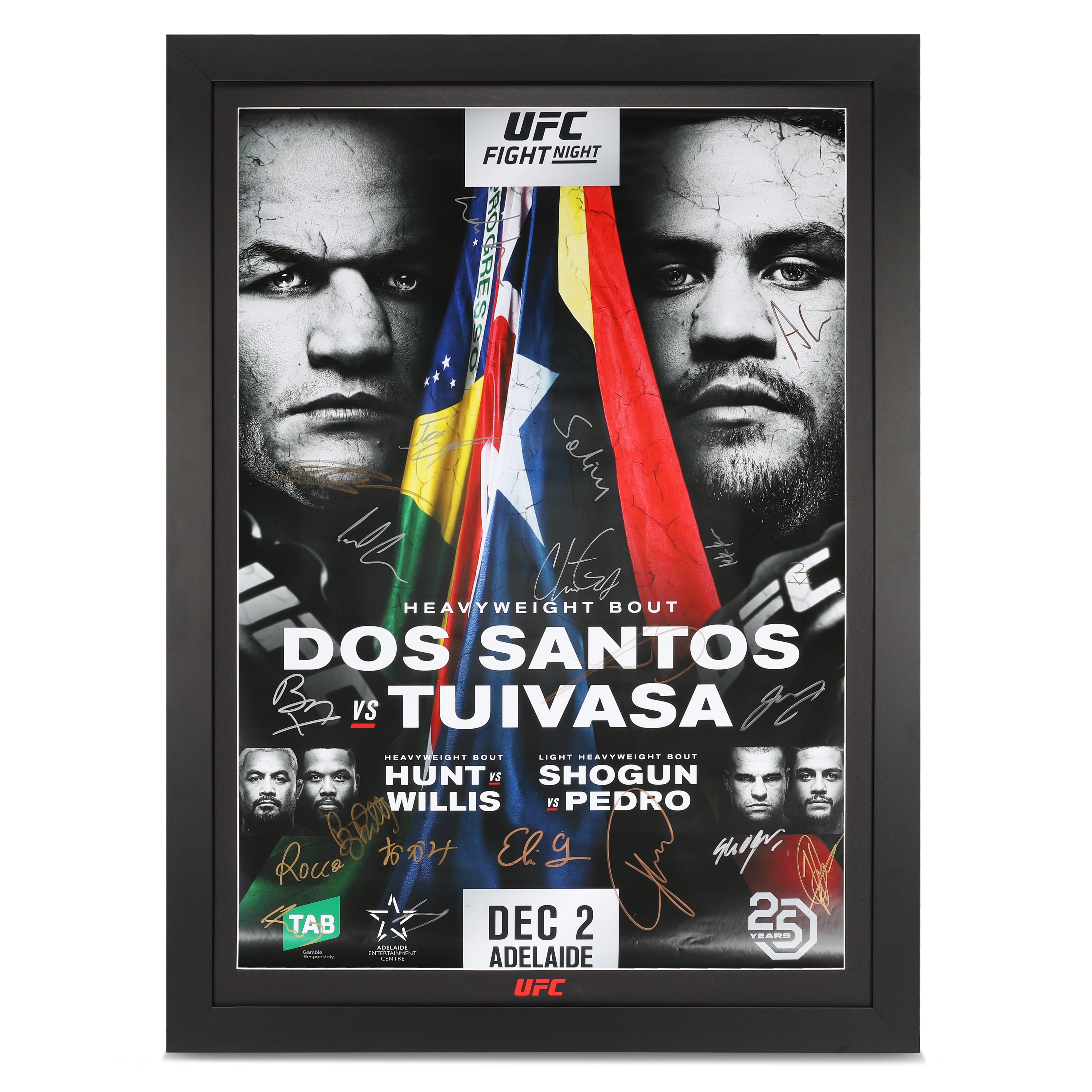 UFC Fight Night: Dos Santos vs Tuivasa Autographed Event Poster