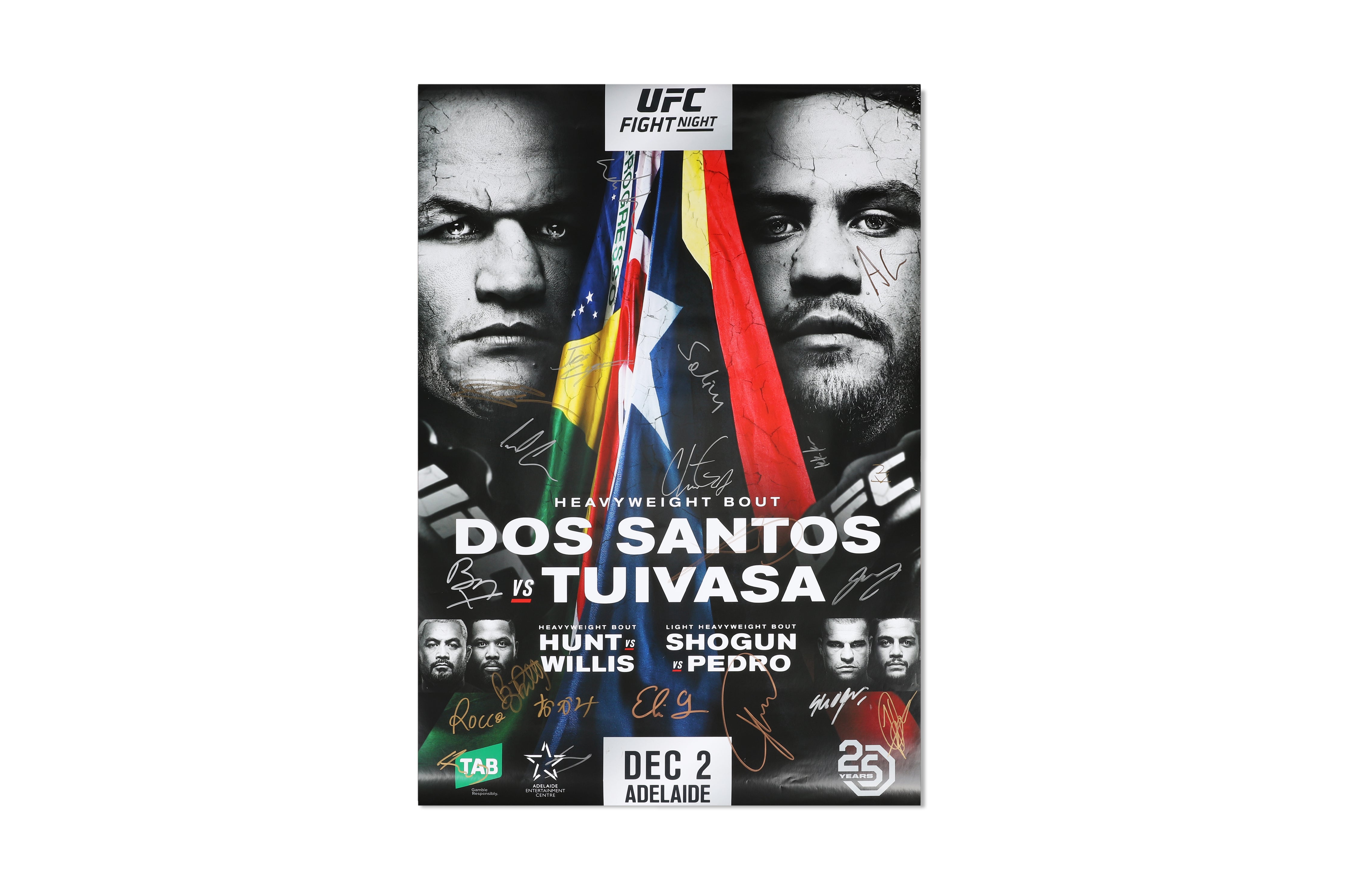 UFC Fight Night: Dos Santos vs Tuivasa Autographed Event Poster