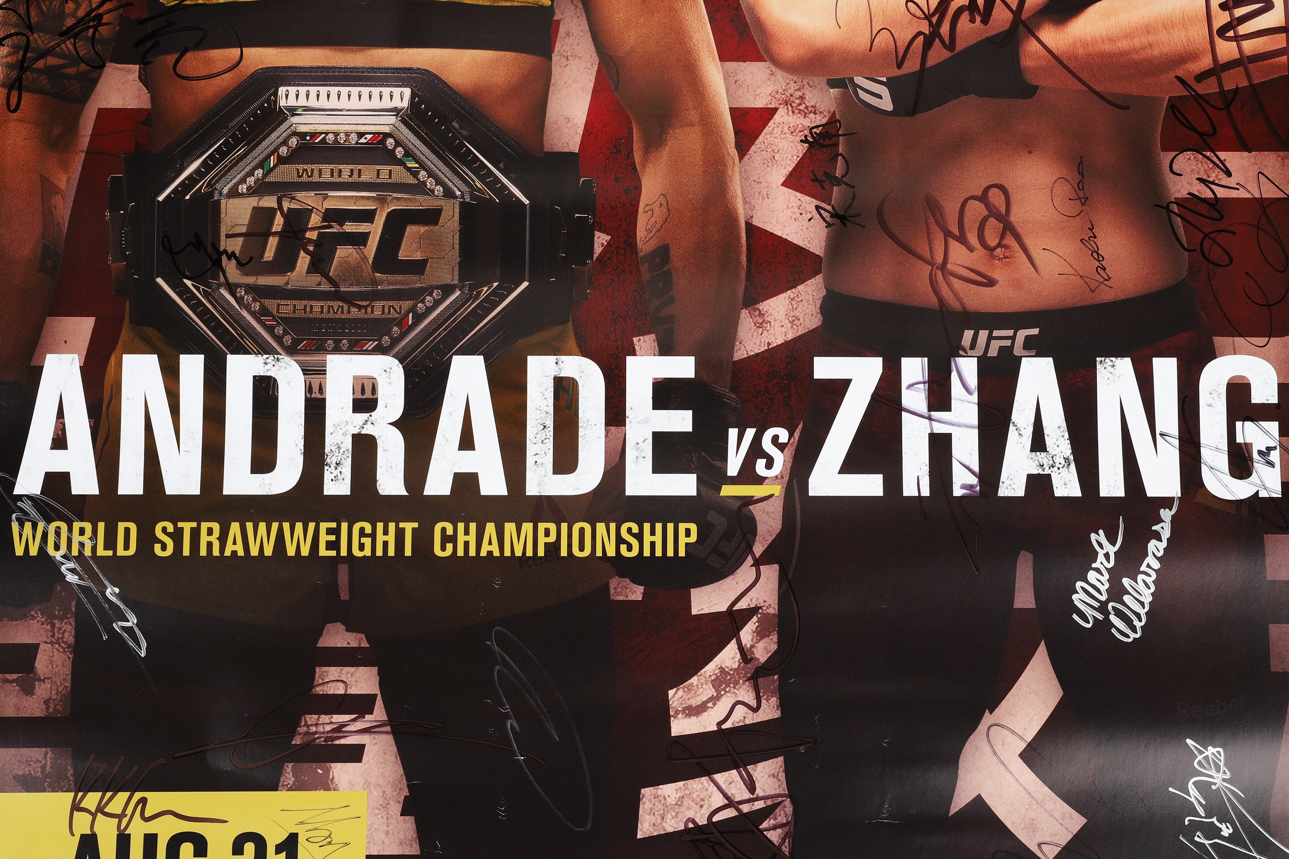 UFC Fight Night: Andrade vs Zhang (FN 157) Autographed Event Poster