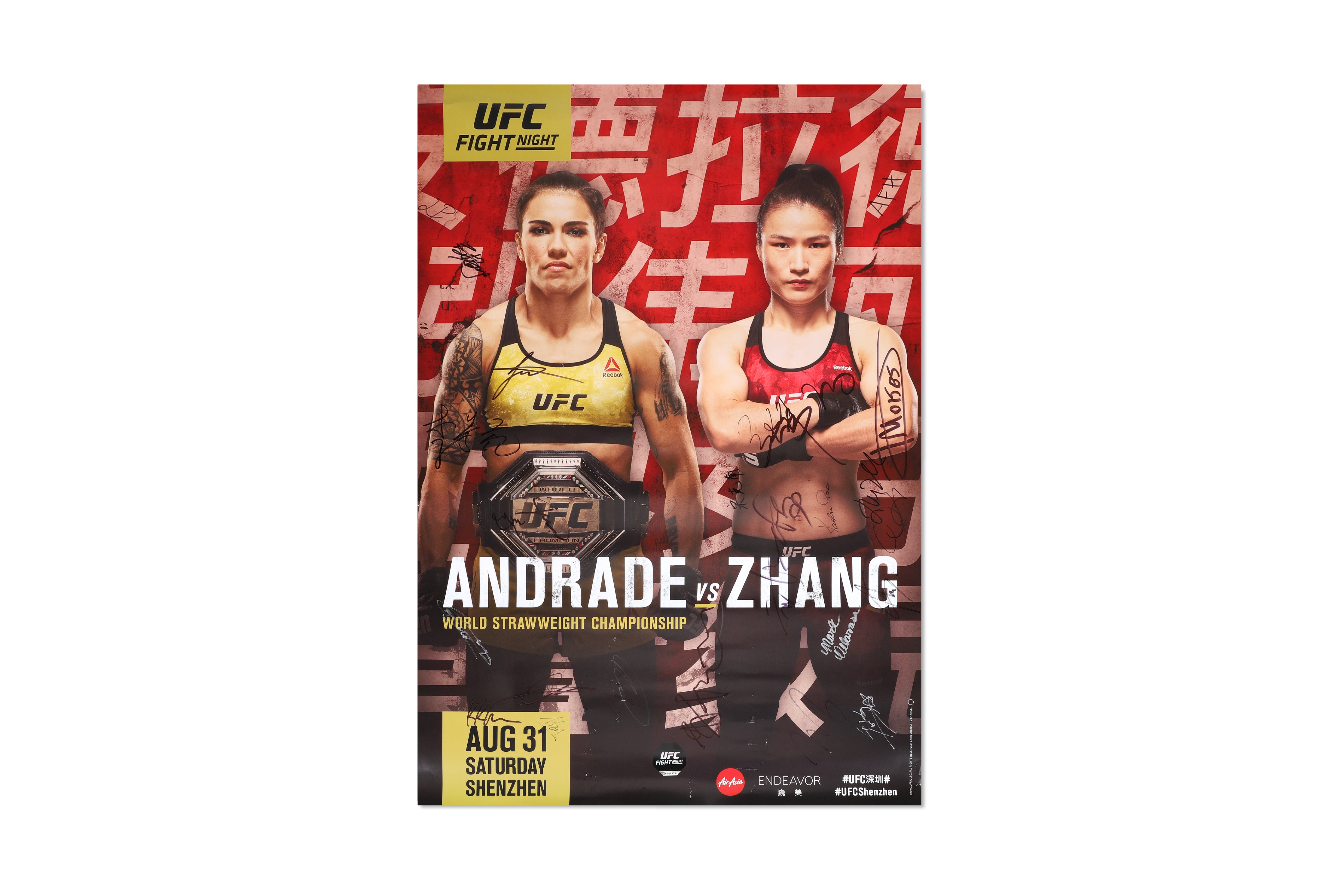 UFC Fight Night: Andrade vs Zhang (FN 157) Autographed Event Poster