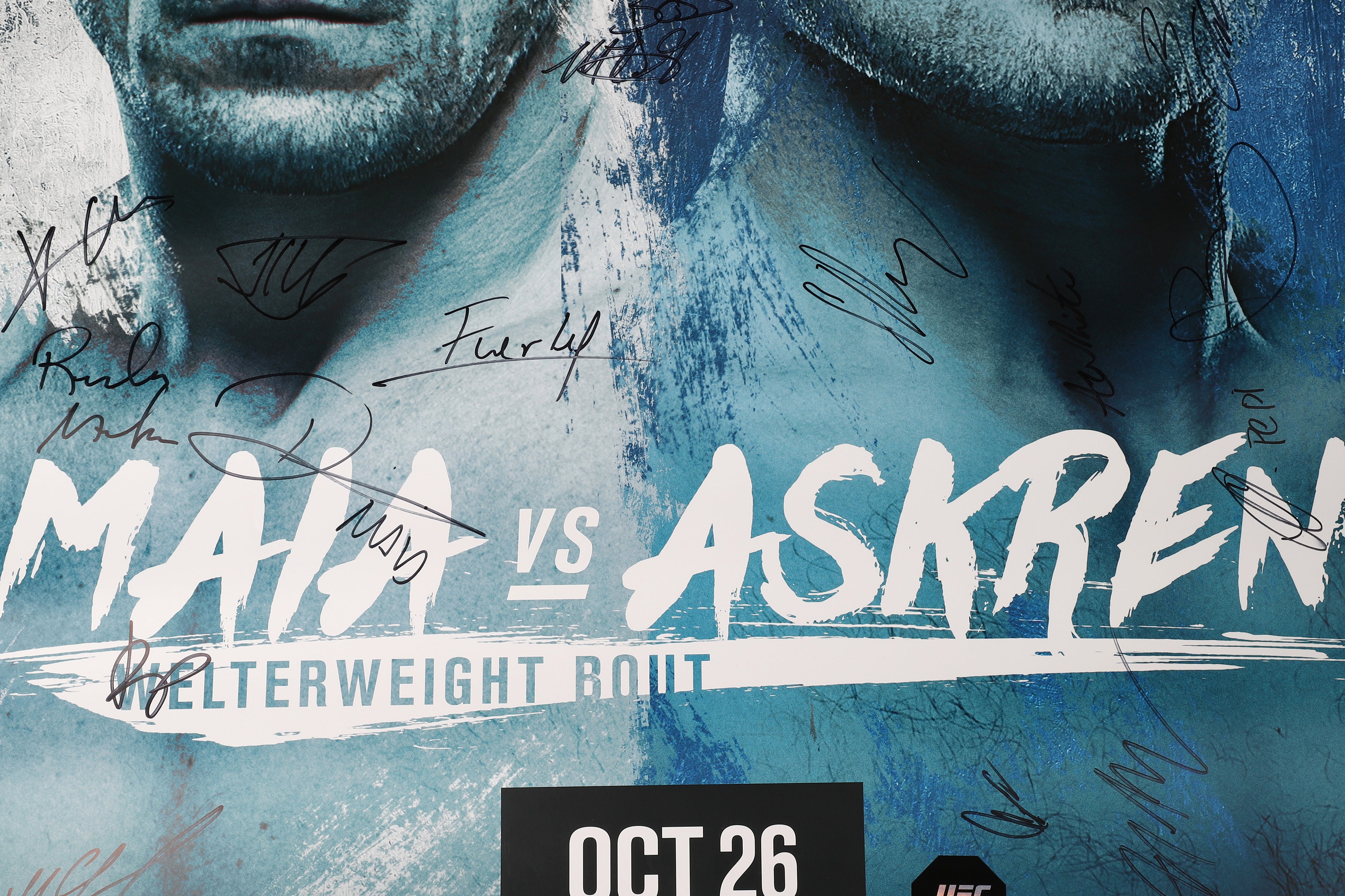 UFC Fight Night: Maia vs Askren Autographed Event Poster
