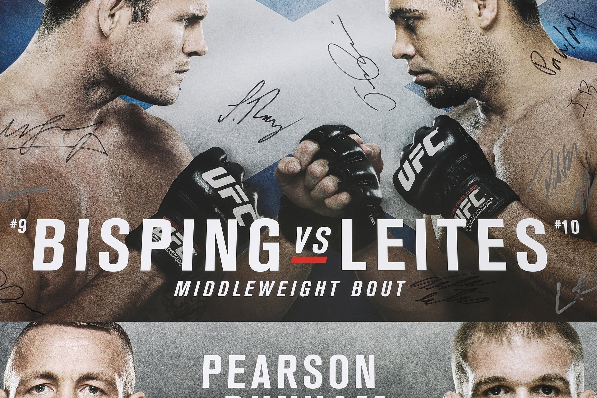 UFC Fight Night: Bisping vs Leites Autographed Event Poster