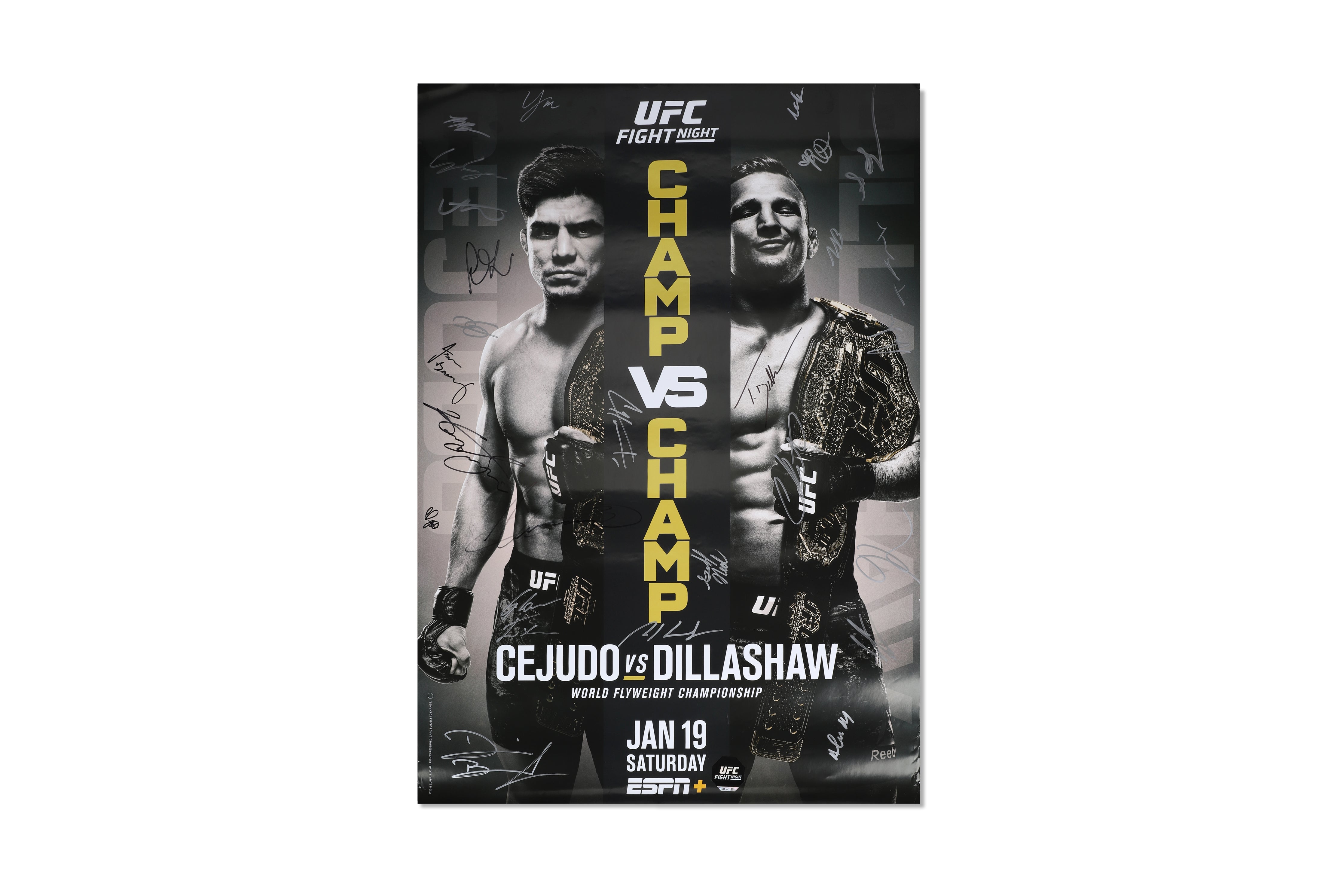UFC Fight Night: Cejudo vs Dillashaw Autographed Event Poster