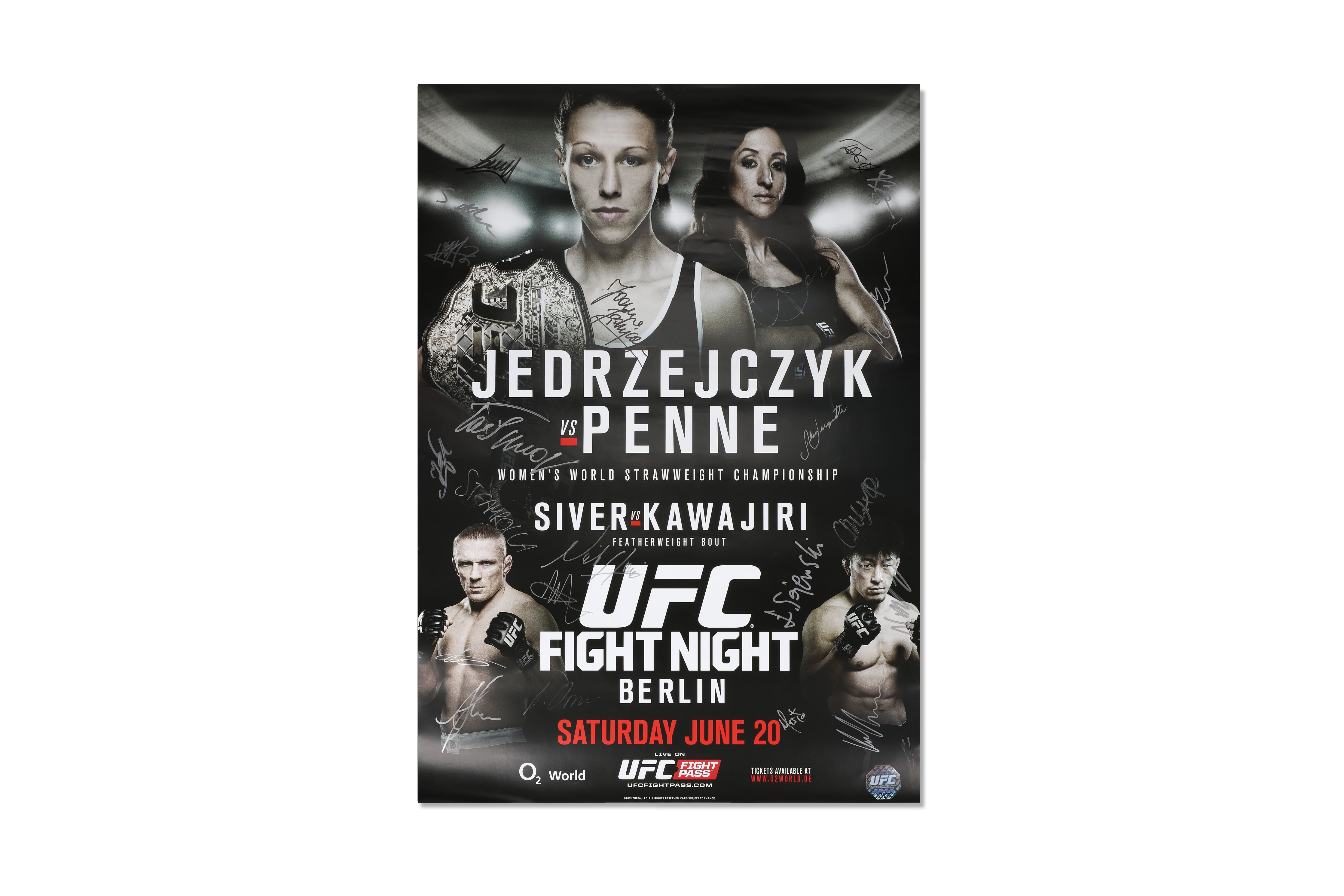 UFC Fight Night: Jędrzejczyk vs Penne Autographed Event Poster