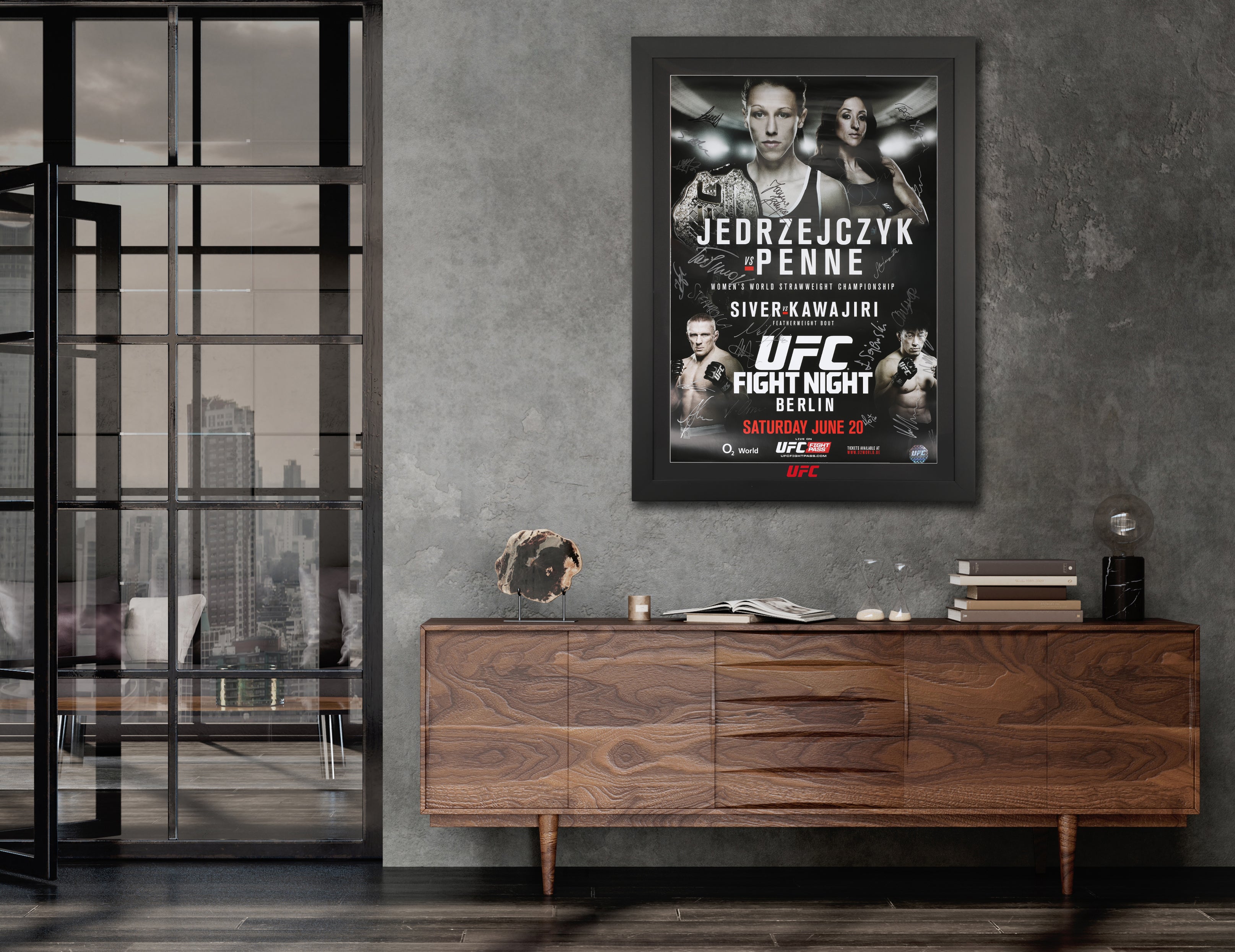 UFC Fight Night: Jędrzejczyk vs Penne Autographed Event Poster