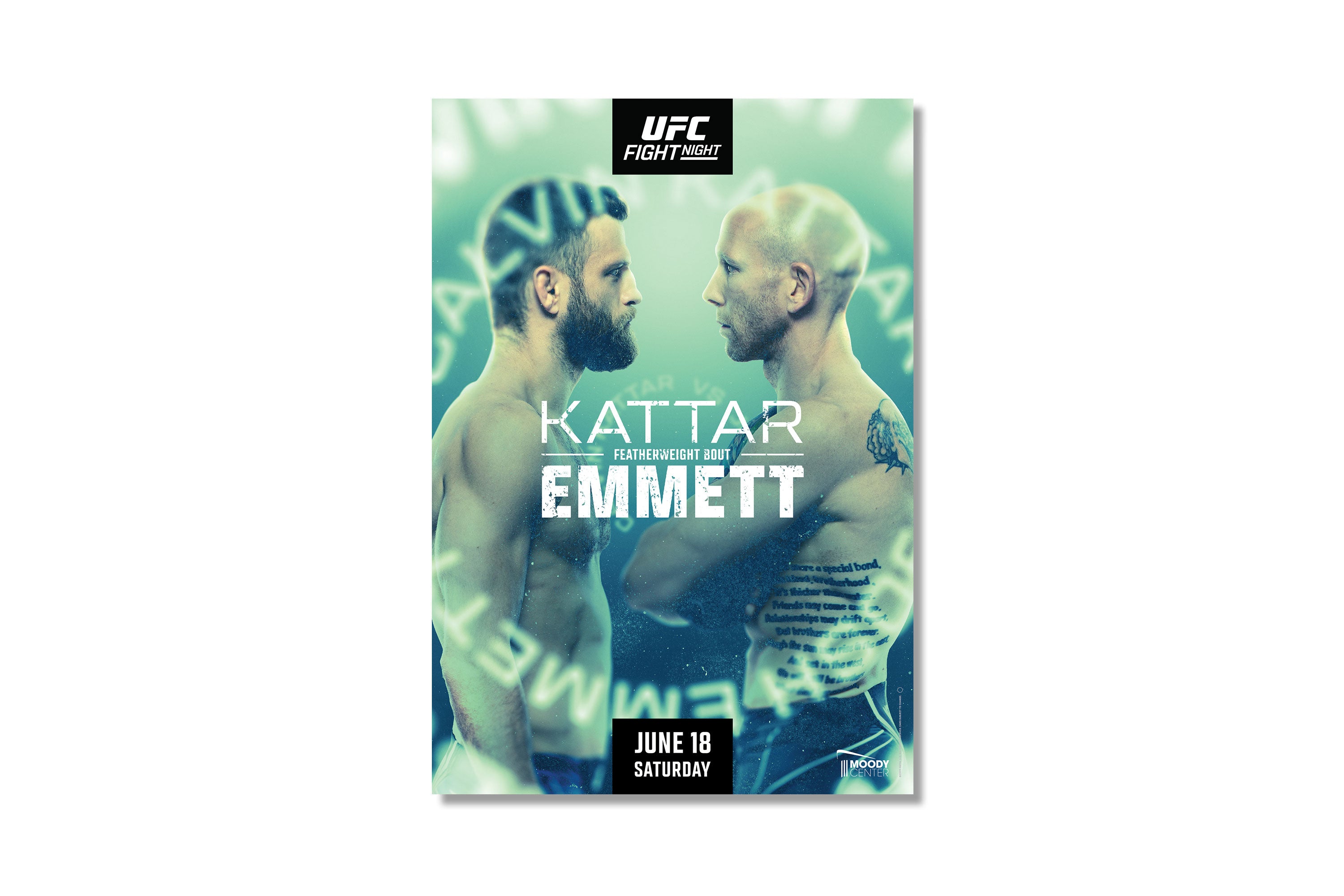 UFC Fight Night: Kattar vs Emmett Autographed Poster