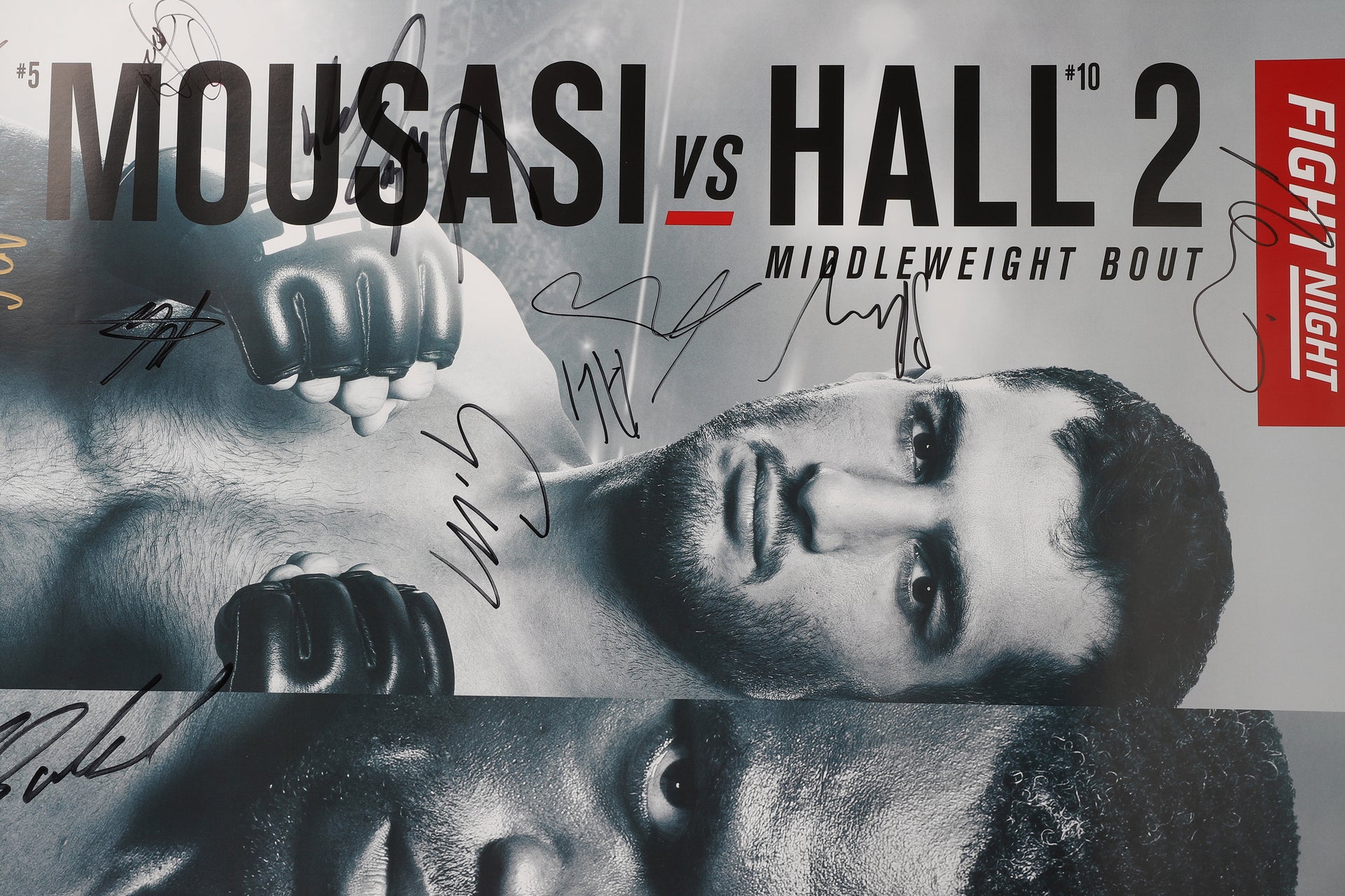 UFC Fight Night: Mousasi vs Hall 2 Autographed Event Poster