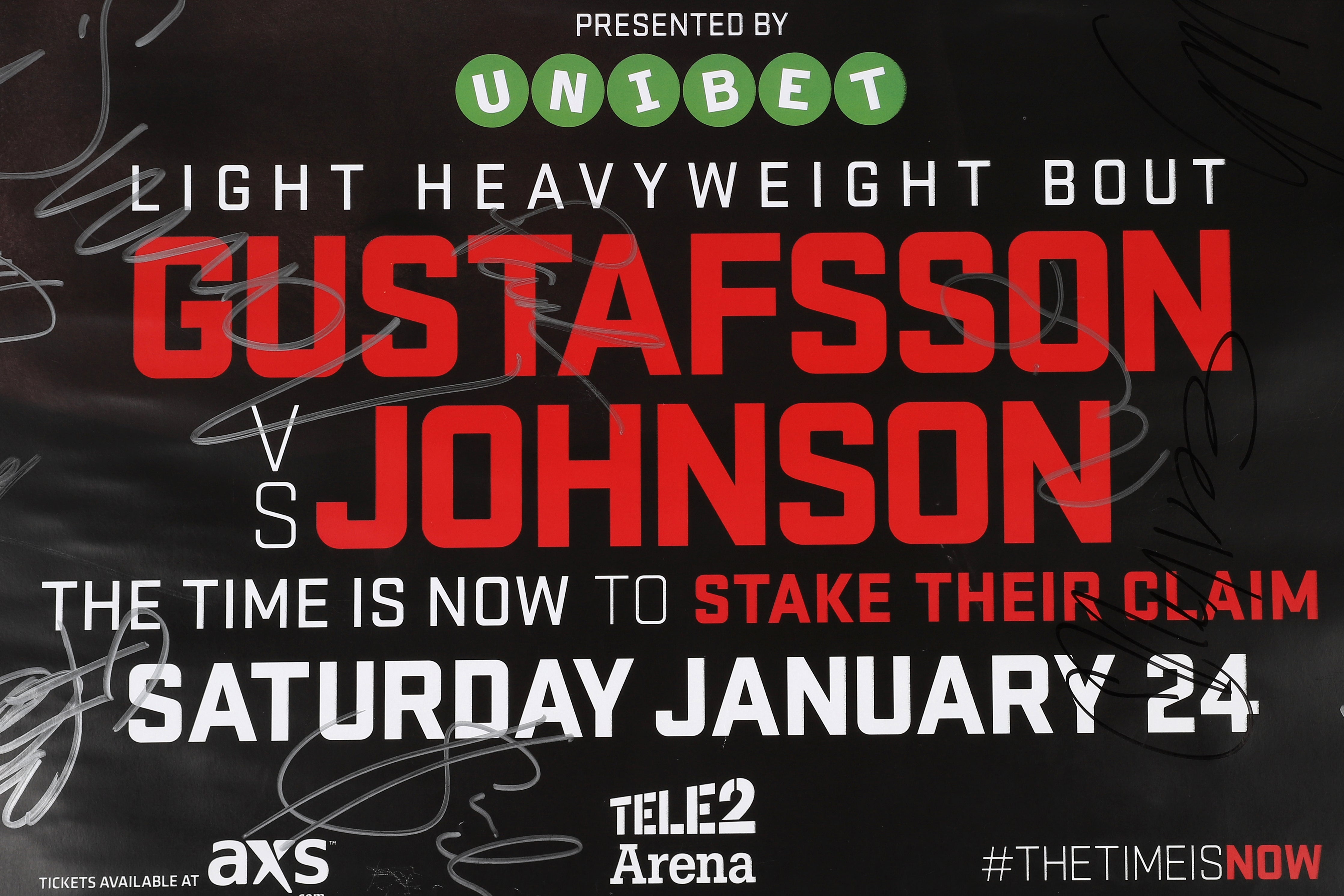 UFC on Fox: Gustafsson vs Johnson Autographed Event Poster