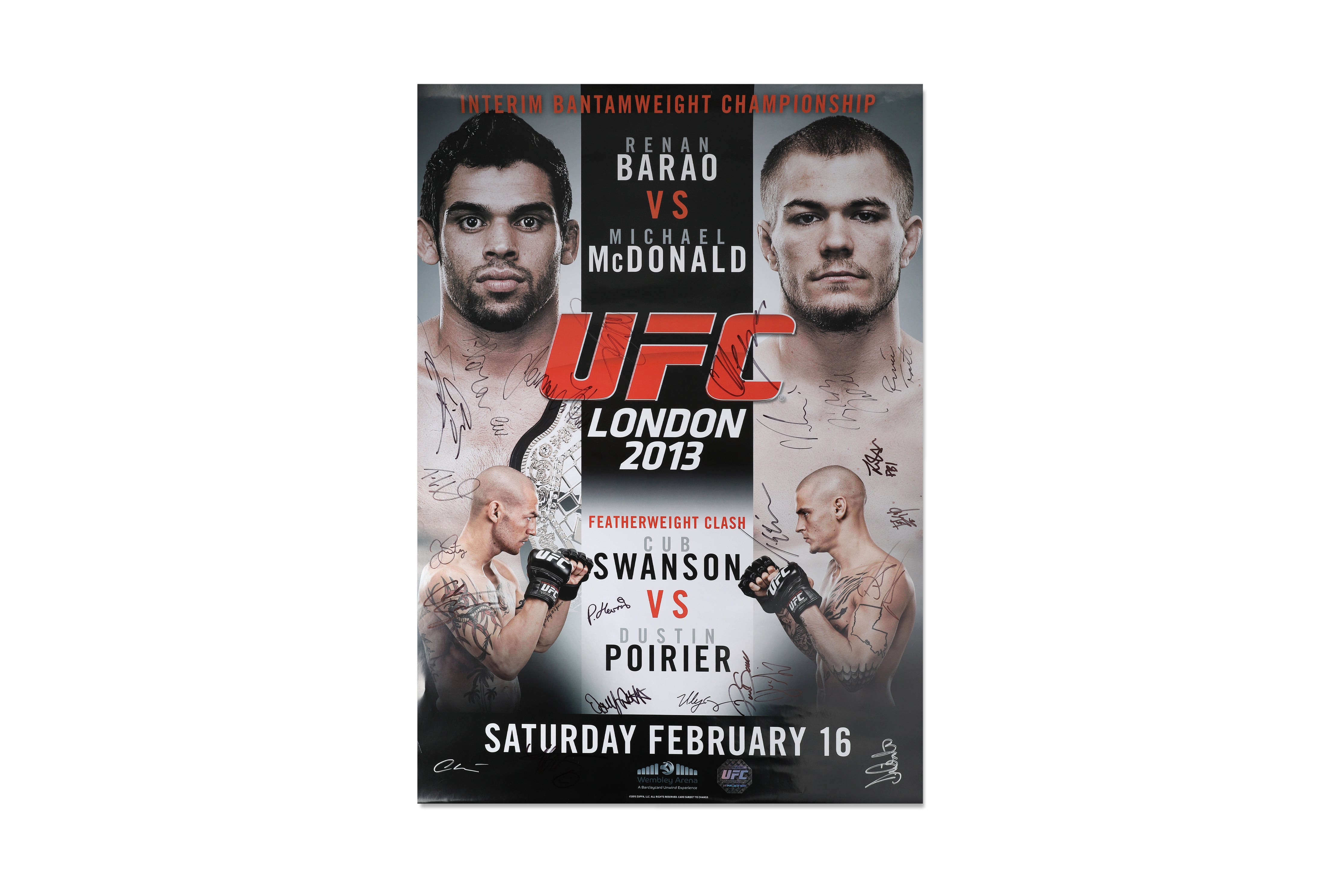 UFC on Fuel TV: Barão vs McDonald Autographed Event Poster