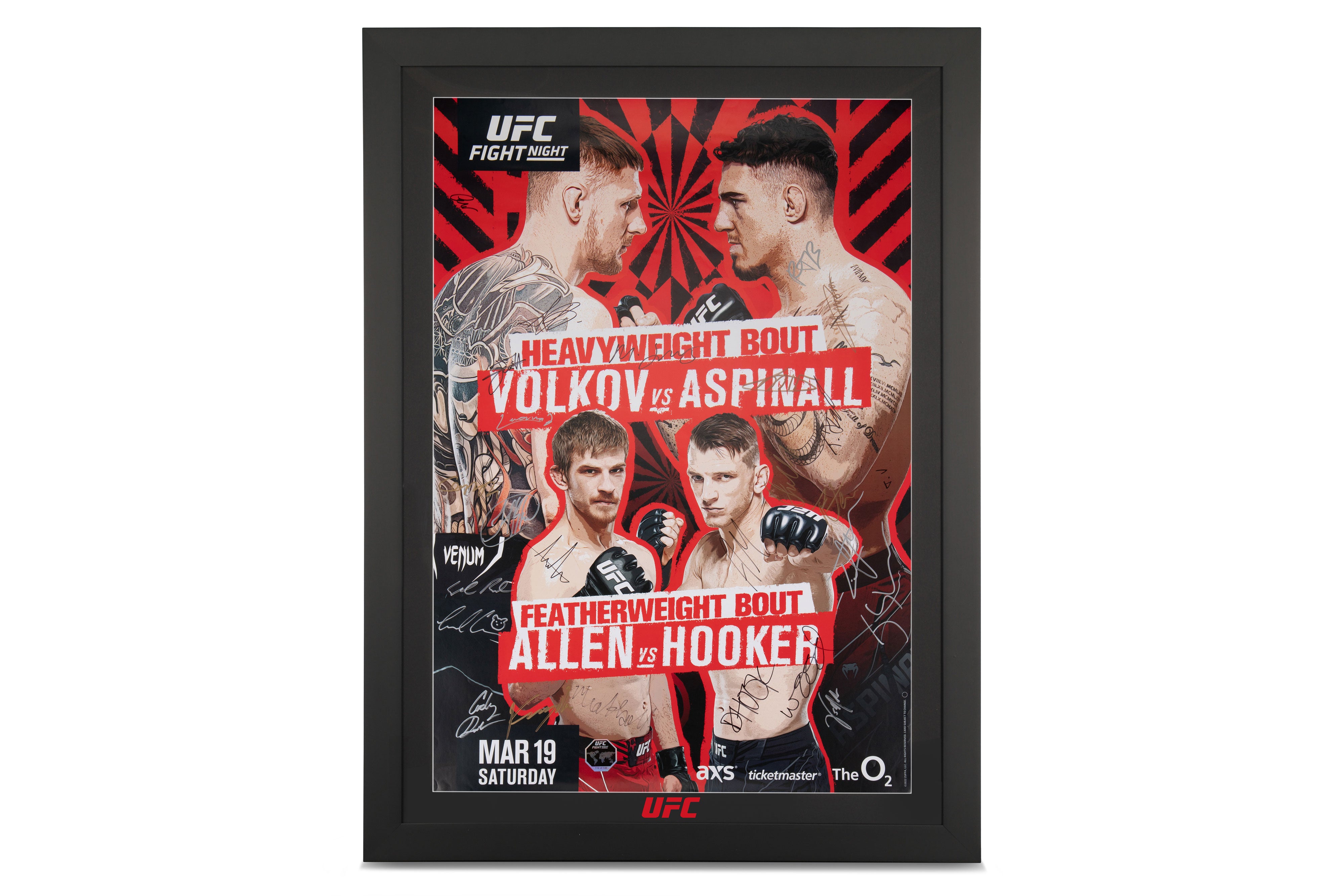 UFC Fight Night: Volkov vs Aspinall Autographed Poster