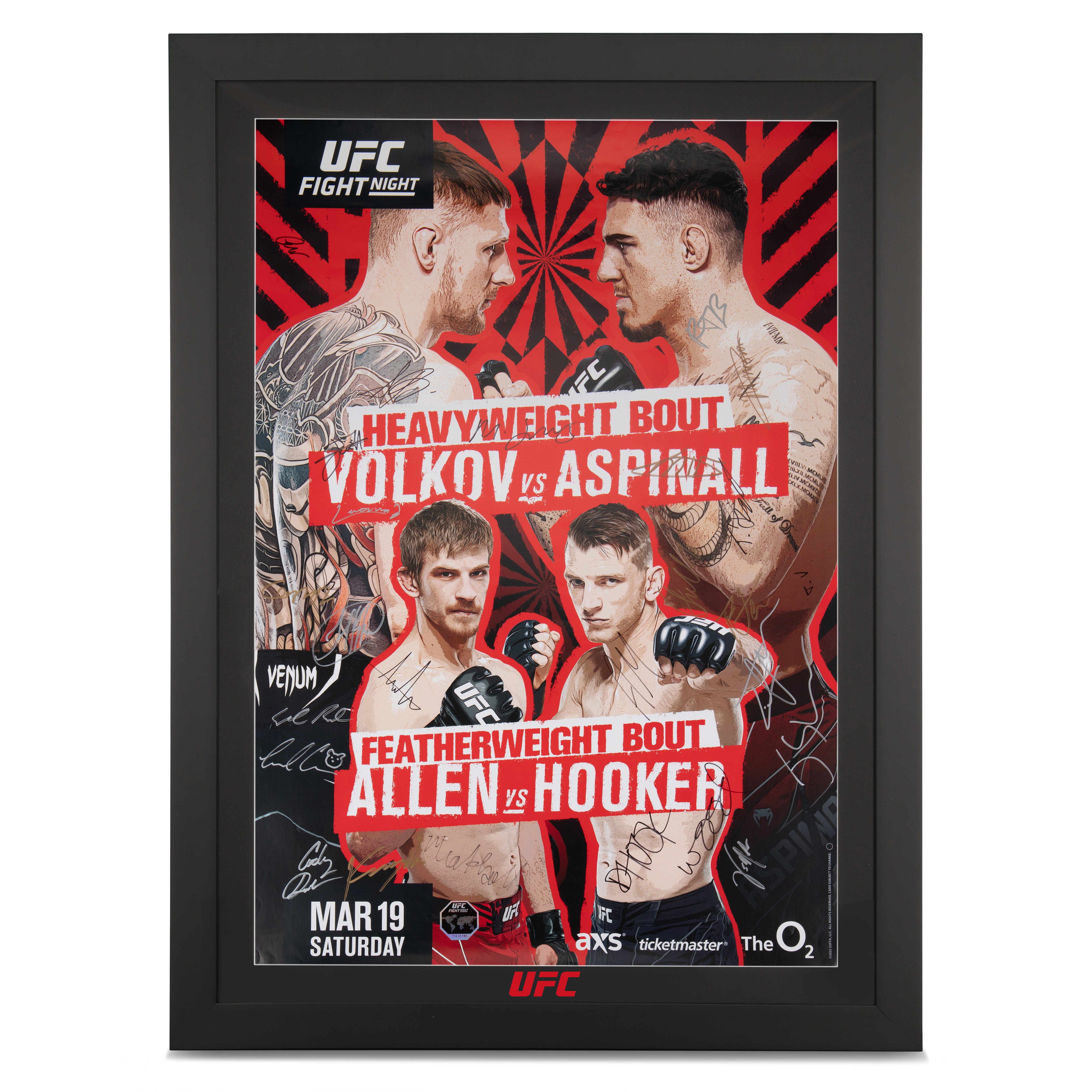 UFC Fight Night: Volkov vs Aspinall Autographed Poster