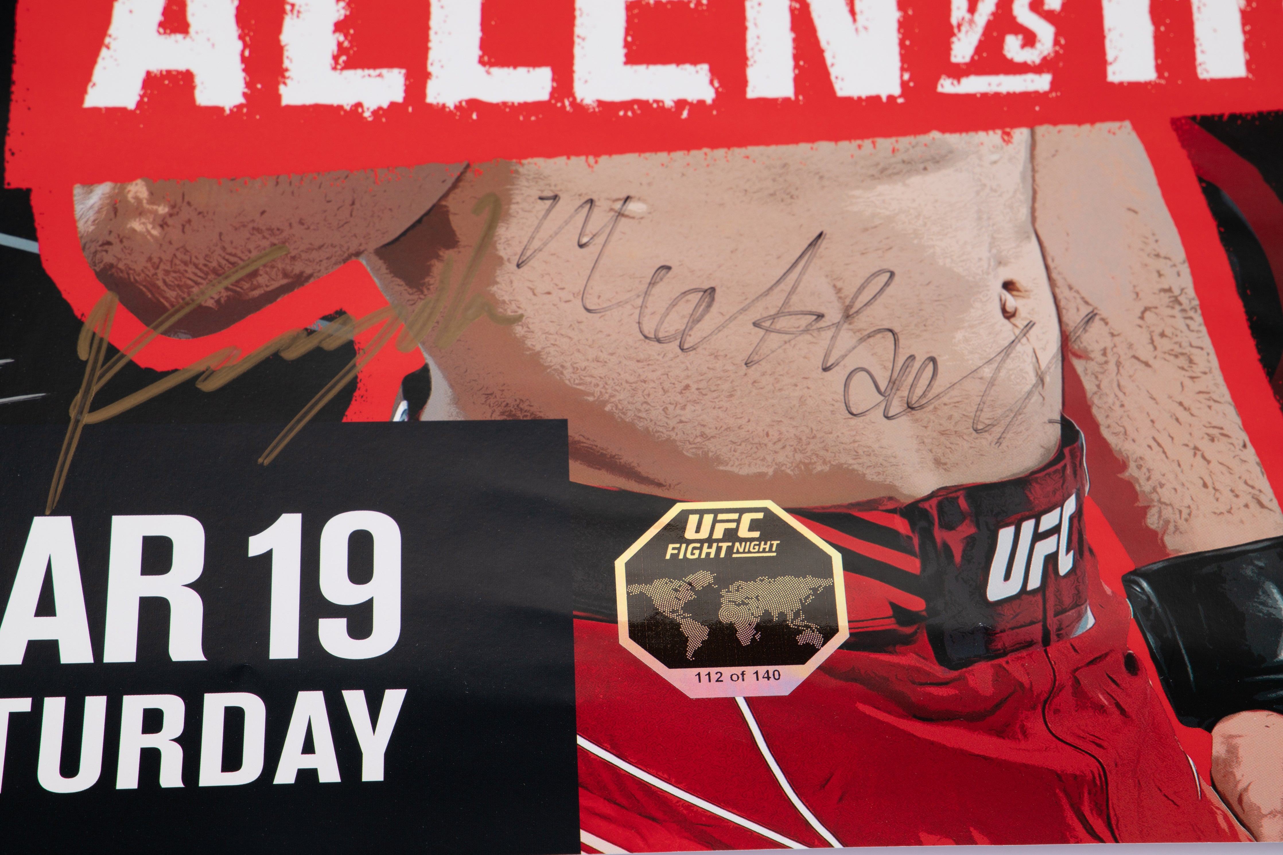 UFC Fight Night: Volkov vs Aspinall Autographed Poster