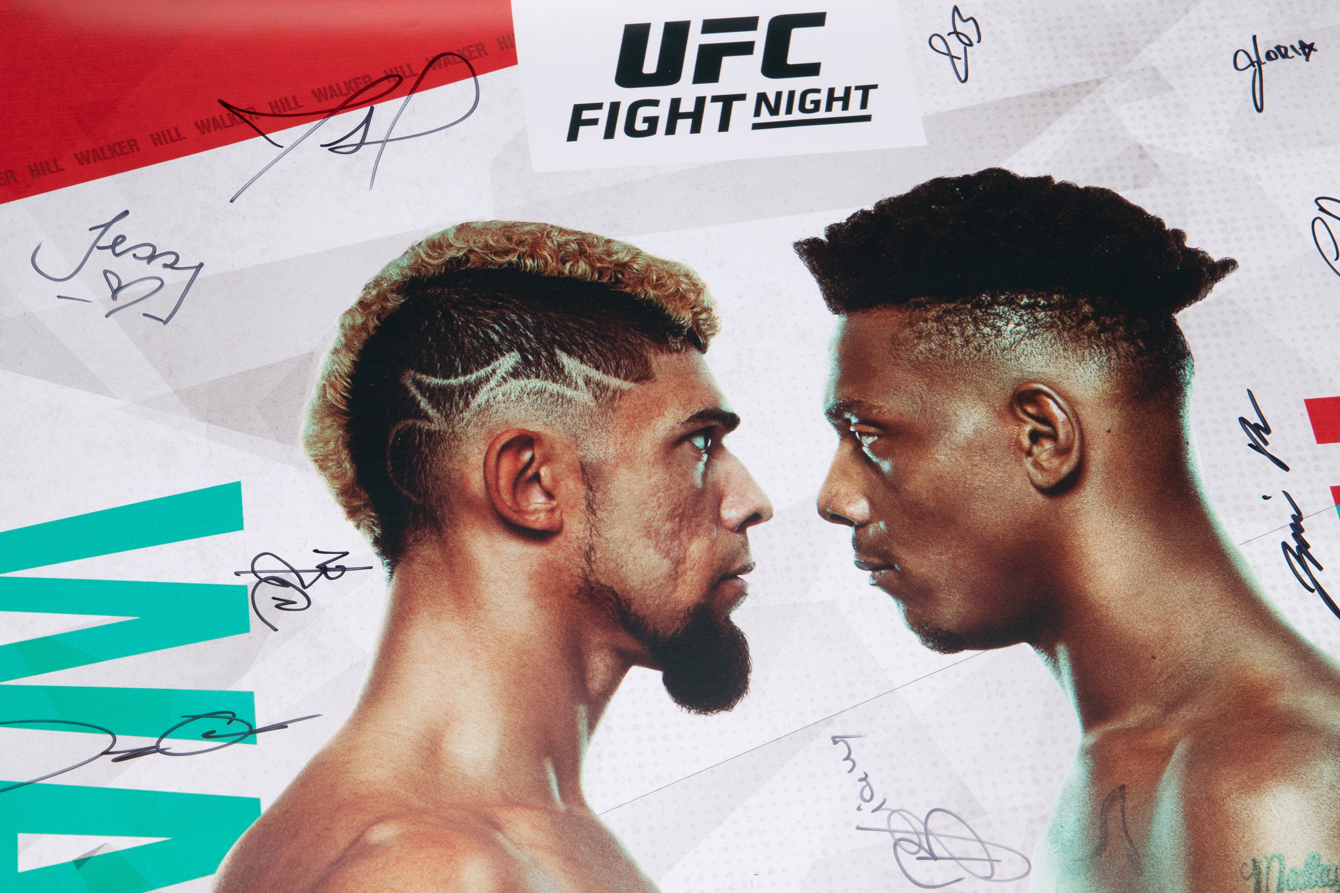 UFC Fight Night: Walker vs Hill Autographed Poster