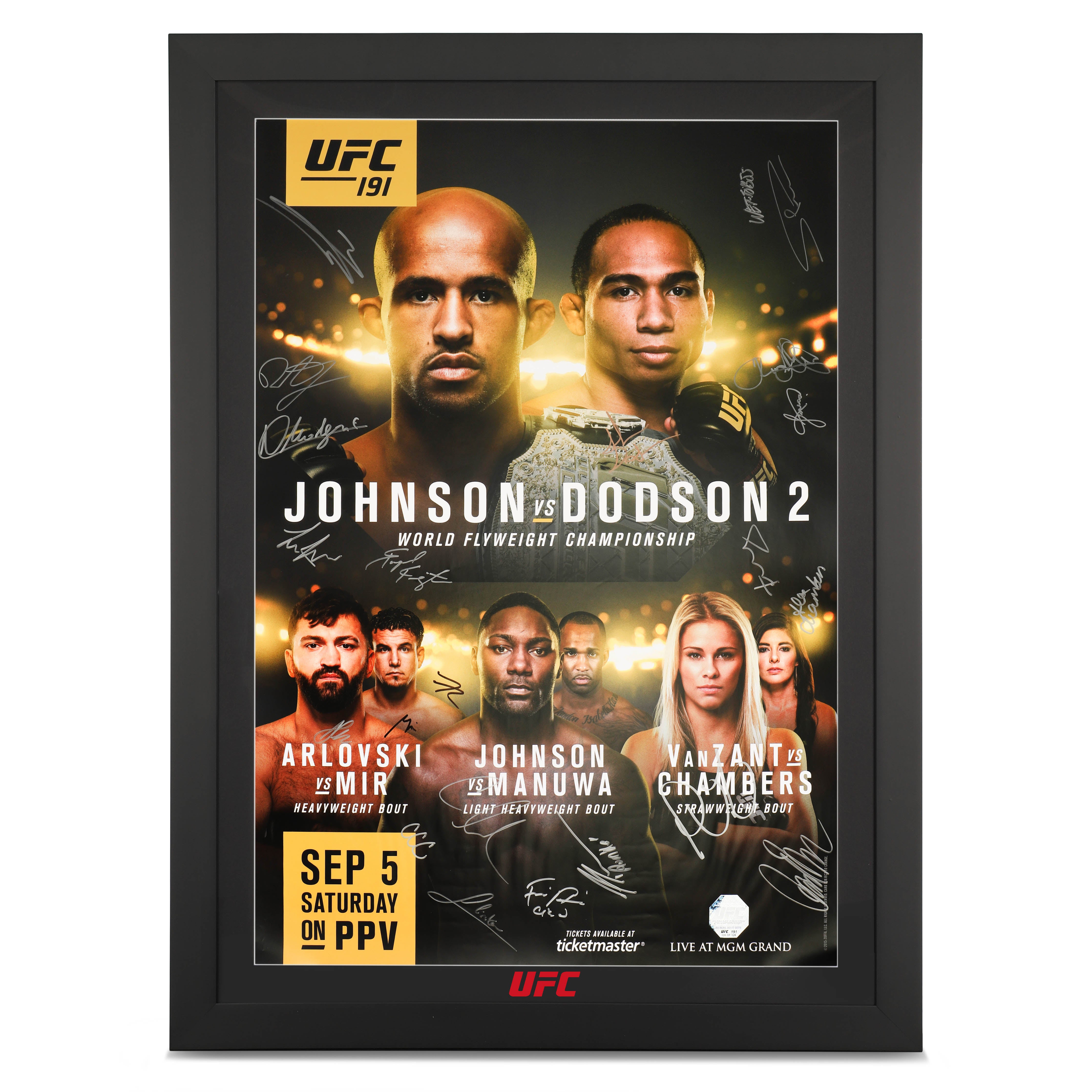 UFC 191: Johnson vs Dodson 2 Autographed Event Poster