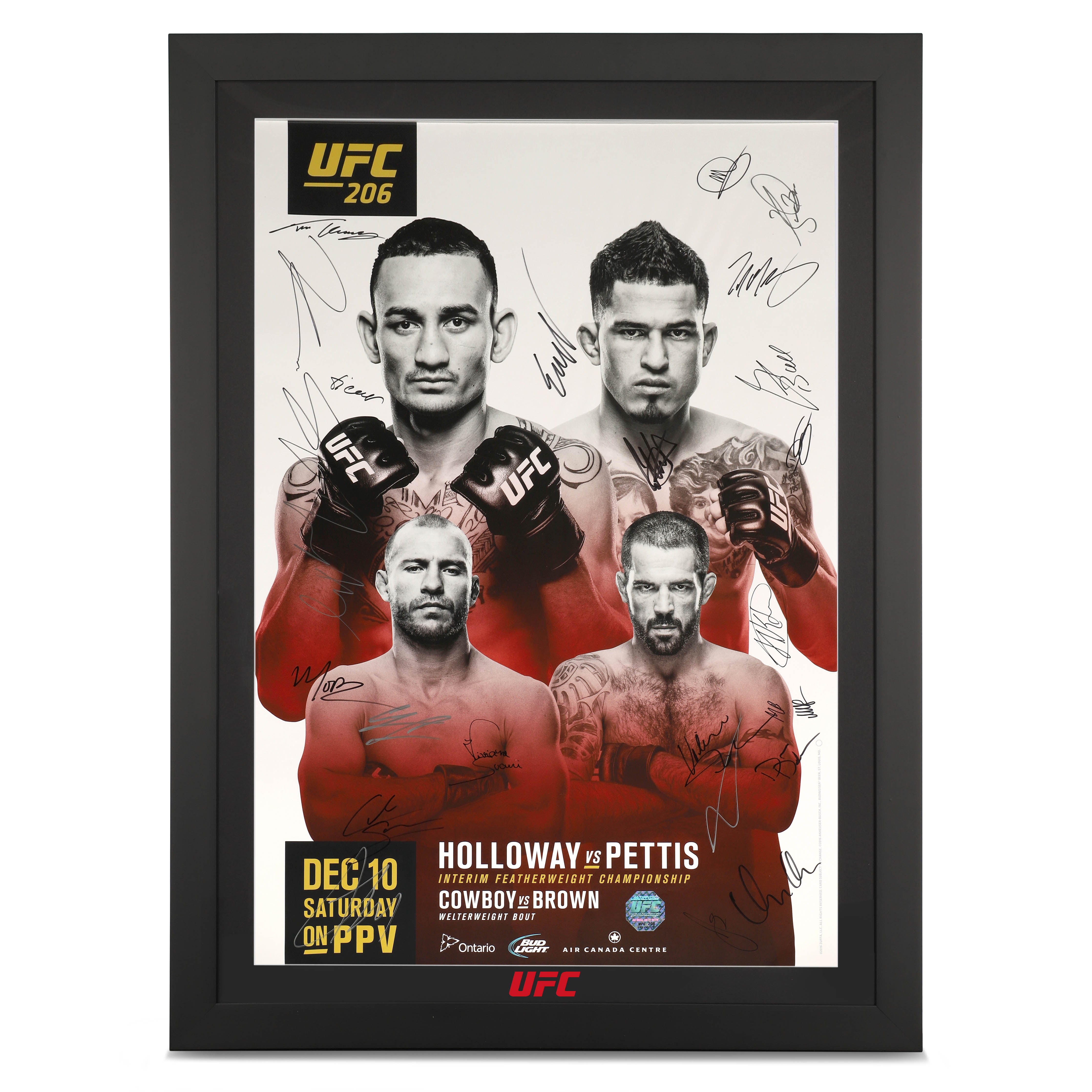 UFC 206: Holloway vs Pettis Autographed Event Poster